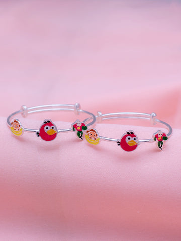 Silver Kids Bracelet with Enamel Charm