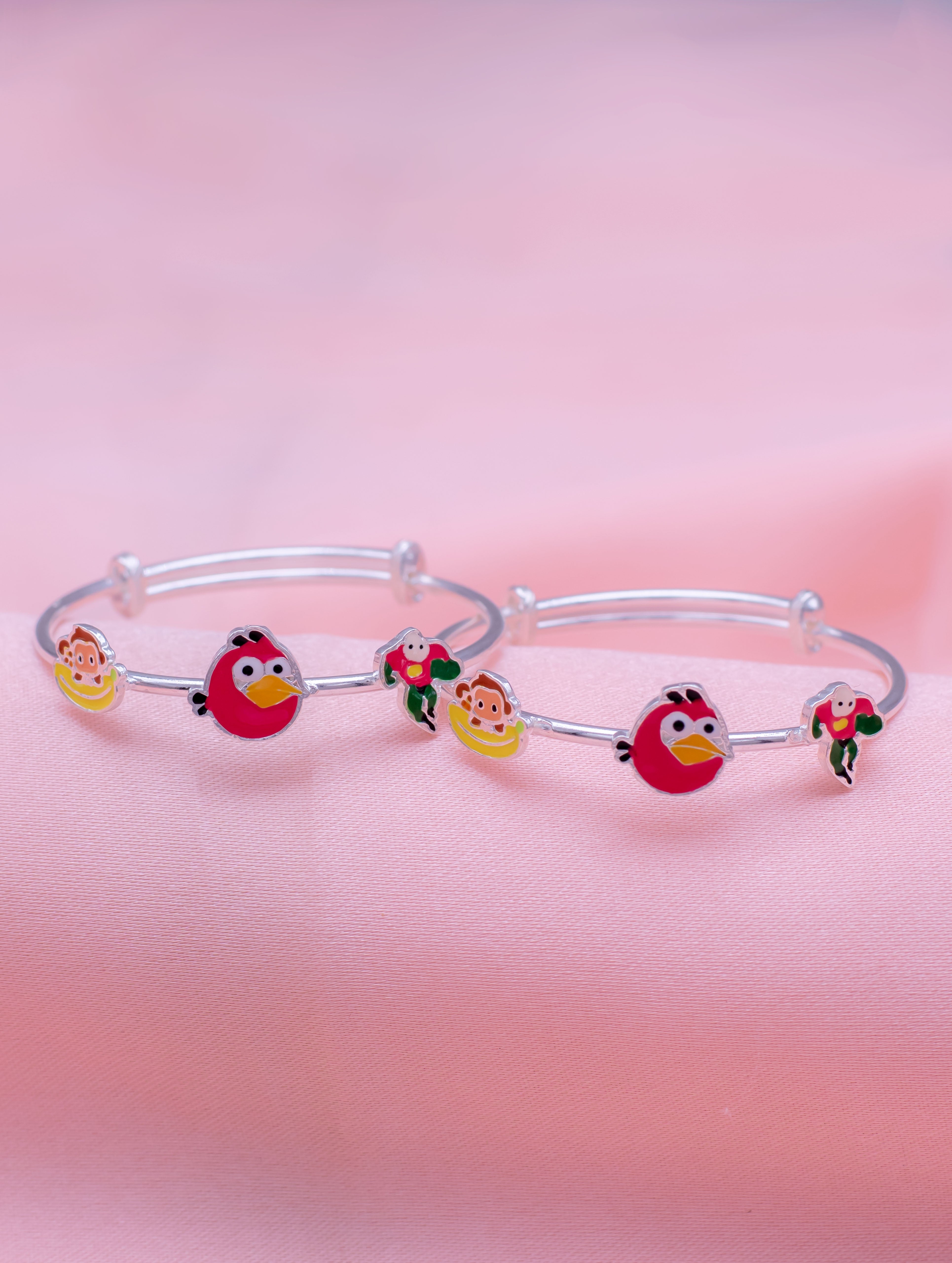 Silver Kids Bracelet with Enamel Charm