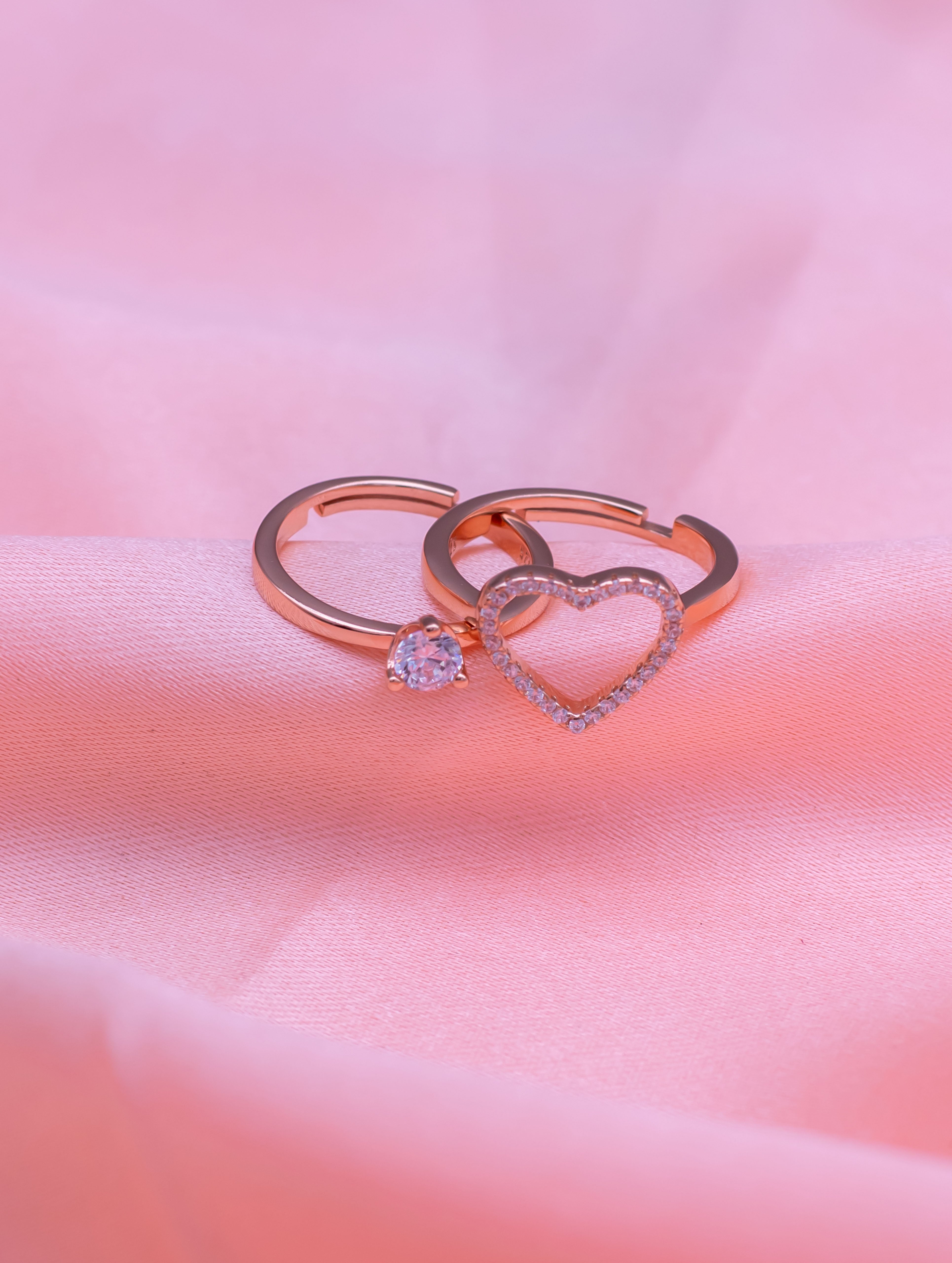 Luxury Silver Heart Solitaire Ring