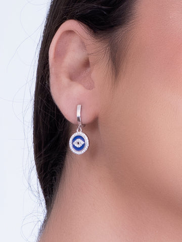 Silver Evil Eye Earrings