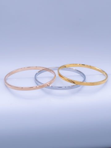 Tri-Colour Silver Bangles