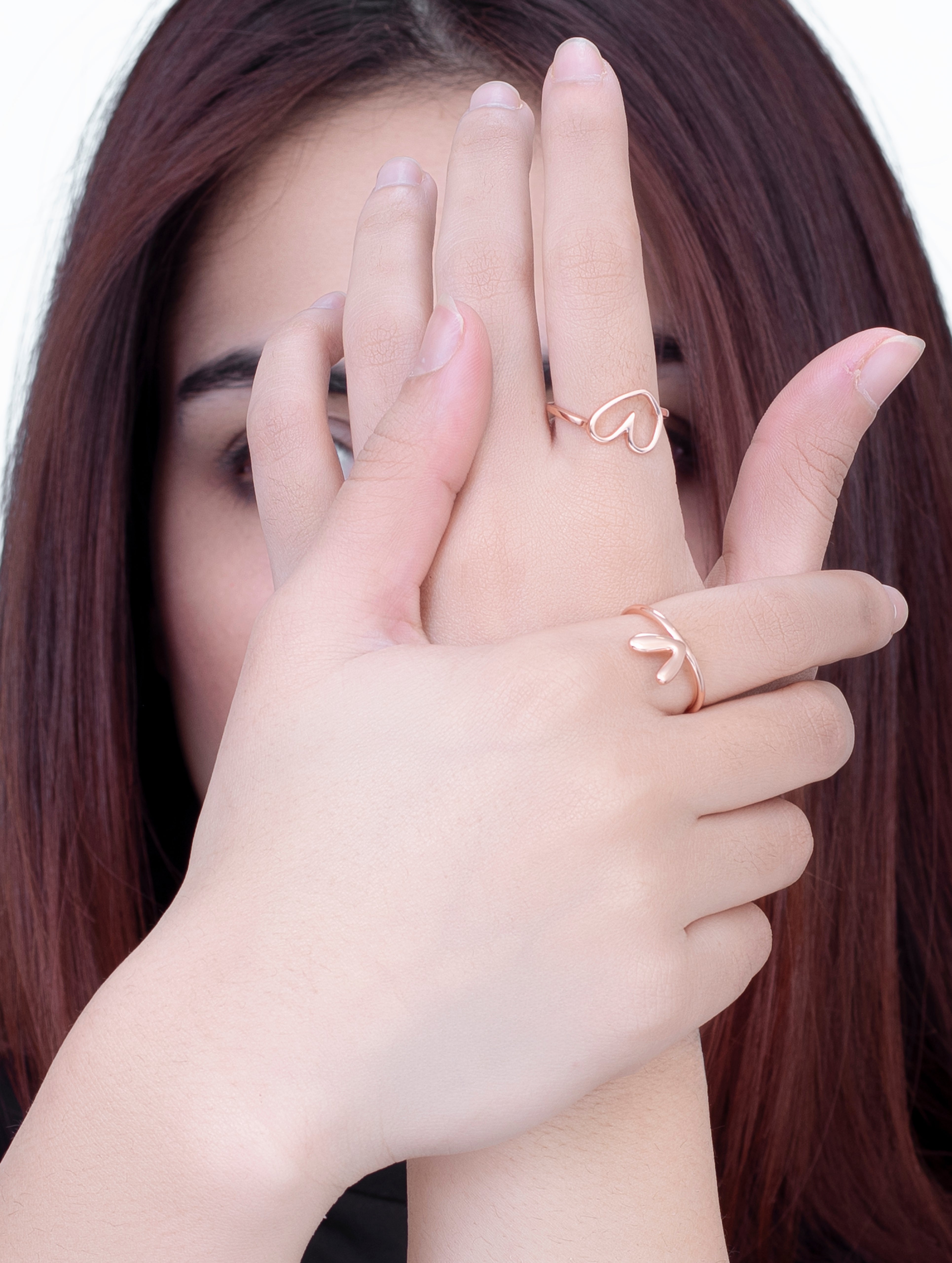 2-in-1 Heart-Shaped Silver Ring