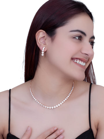 Silver Radiance Swarovski Zircon Necklace & Earrings Set