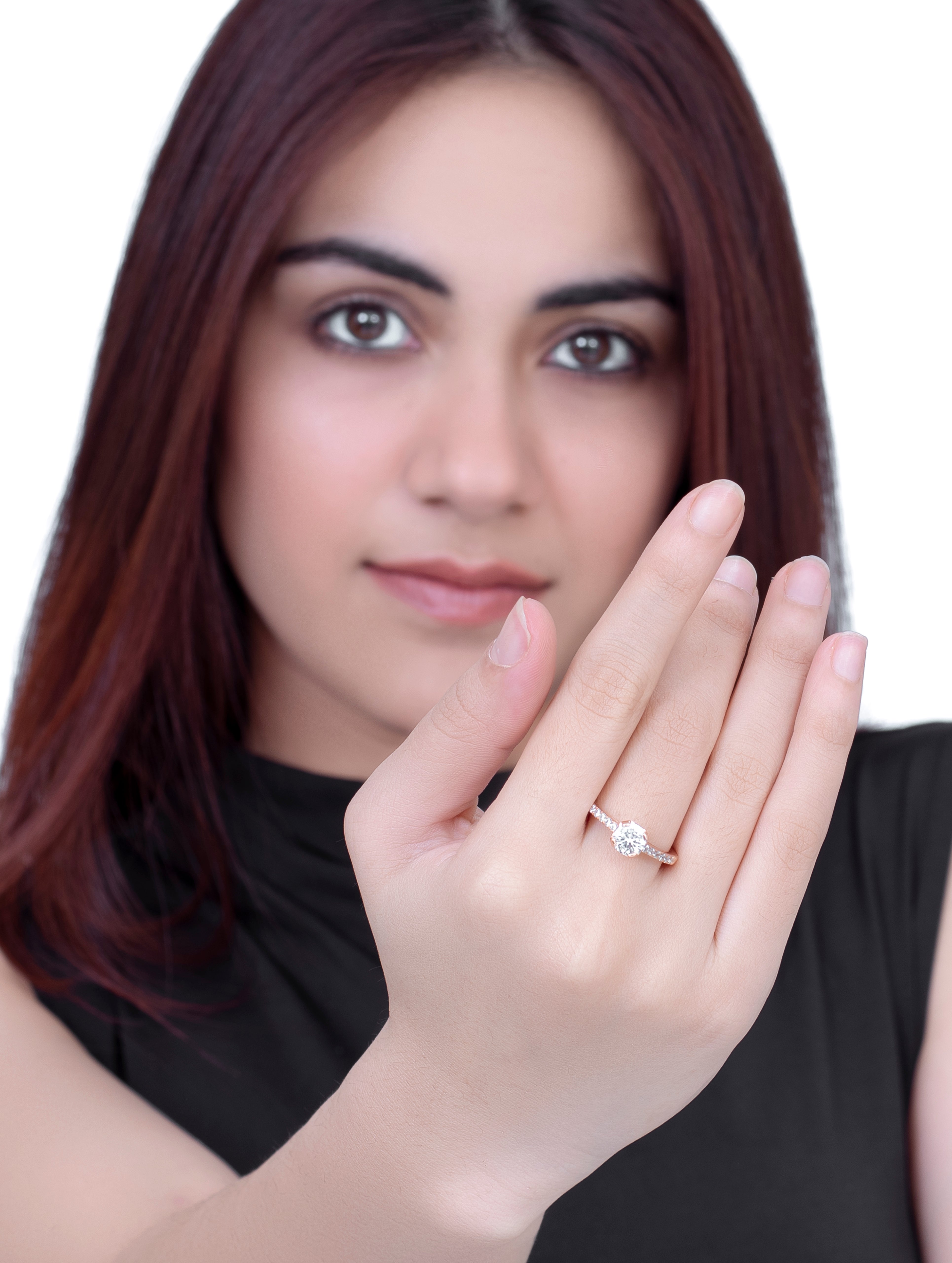 Silver Solitaire Zircon Ring