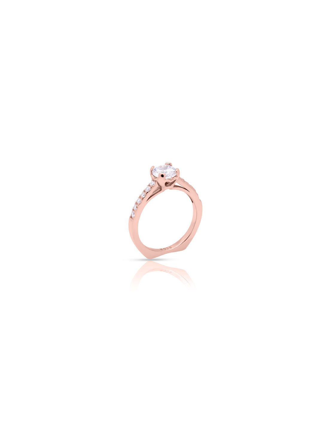 Silver Solitaire Zircon Ring