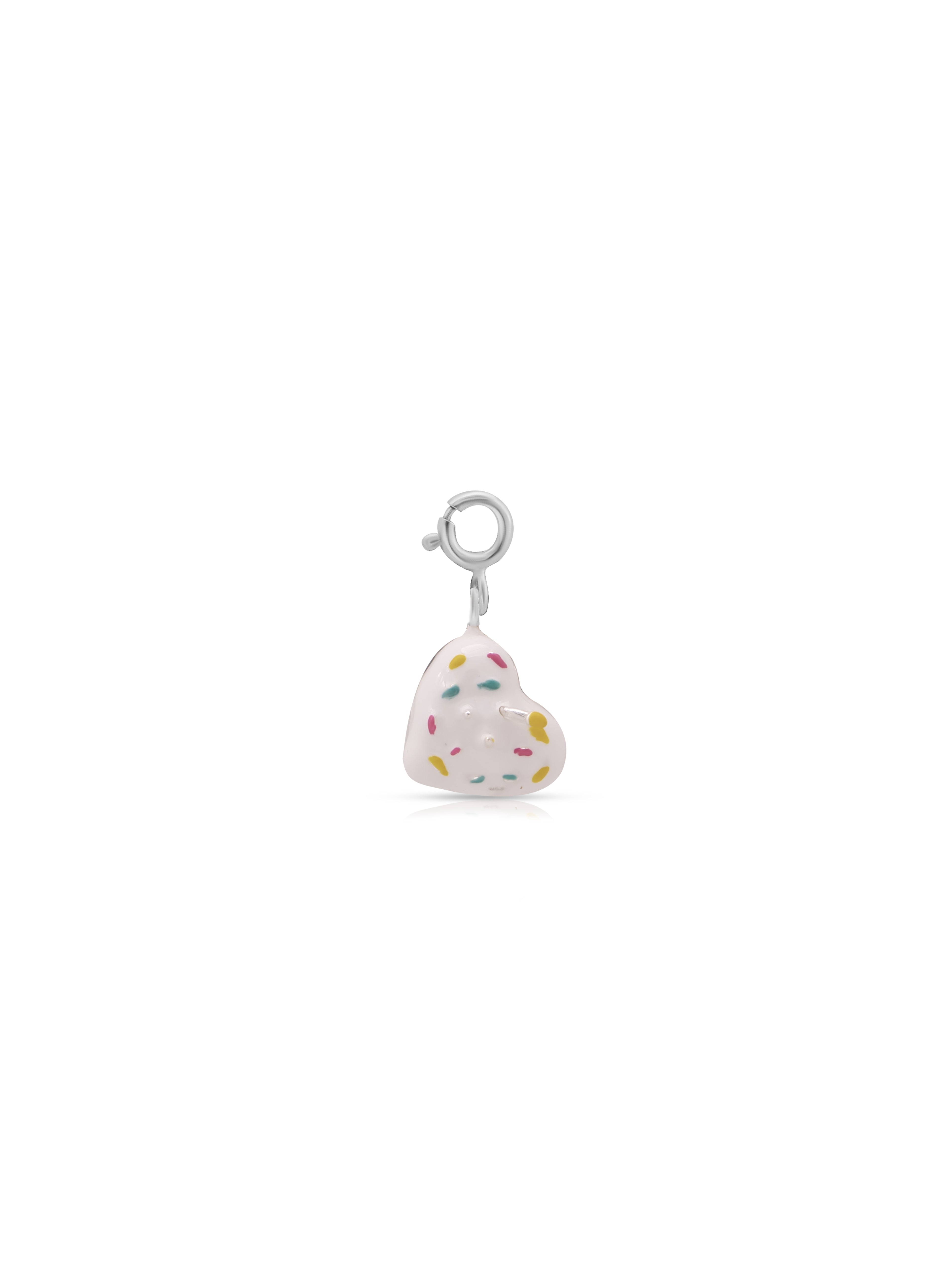 Heart-Shaped Colorful Sprinkles Silver Pendant