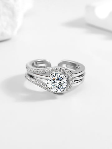 Solitaire & Zircon 2-in-1 Ring Set
