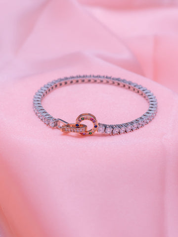 Silver Solitaire Chain Bracelet