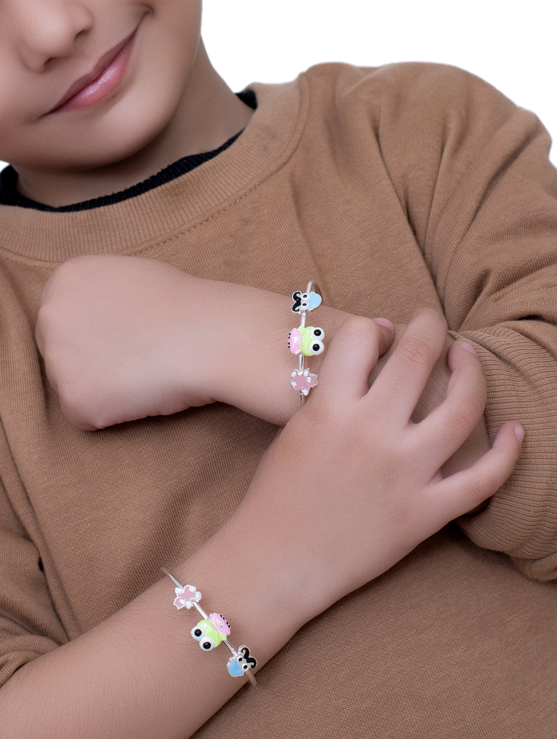Adjustable Silver Kids Bracelet with Enamel
