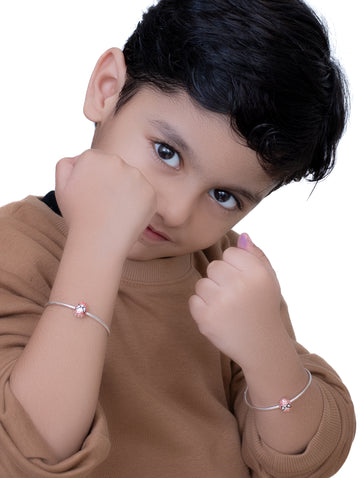 Silver Bracelet for Children with Enamel Accents
