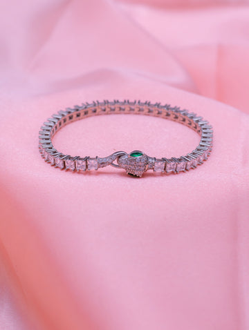 Serpent Tennis Silver  Bracelet