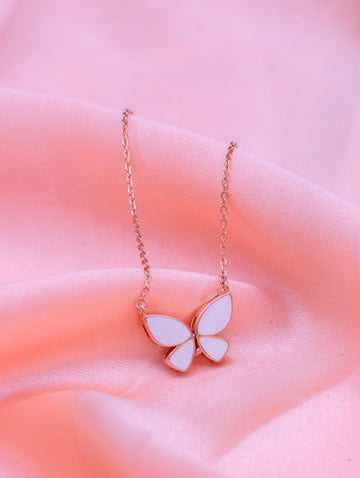 Enamel Butterfly Silver Chain