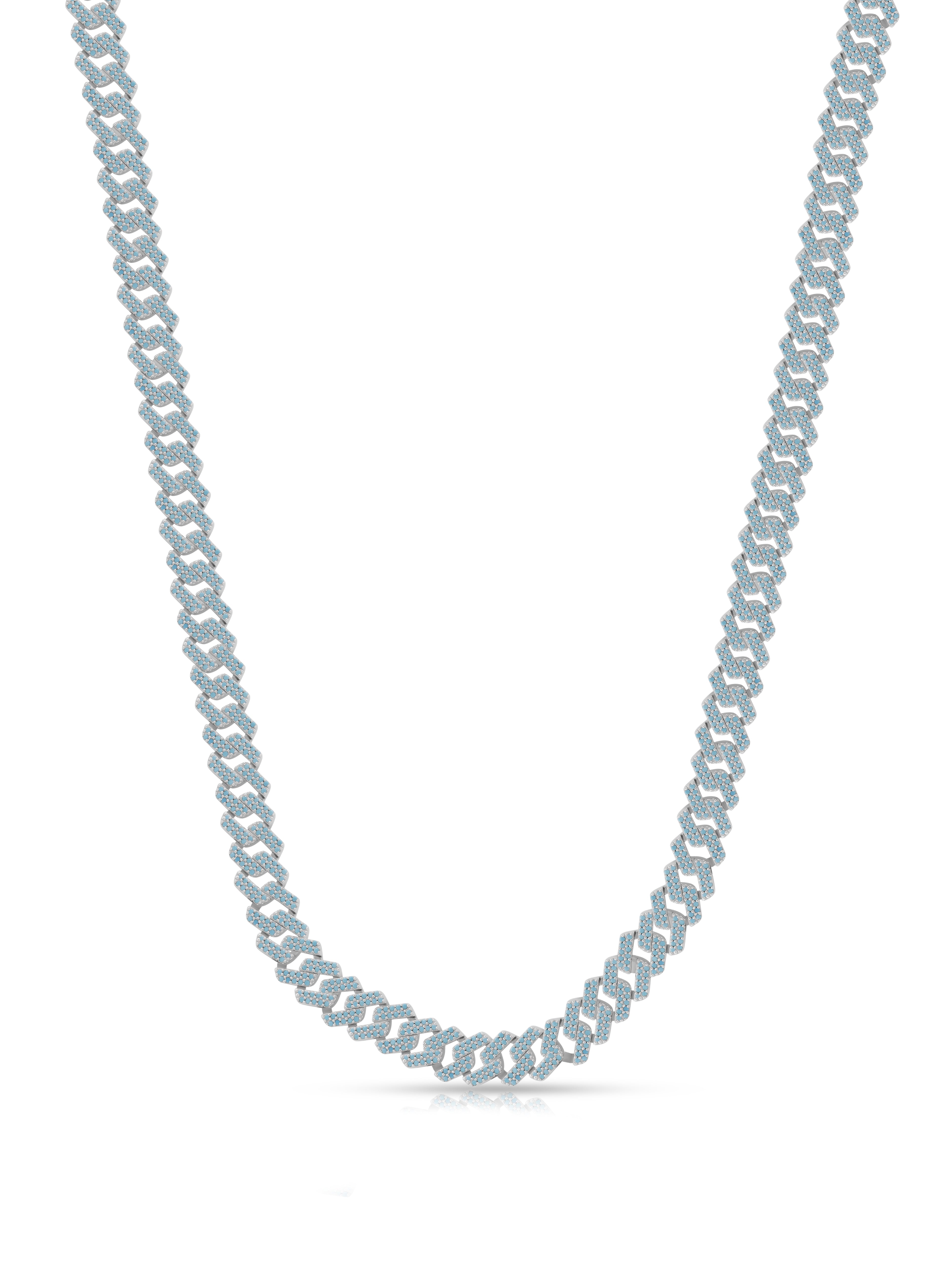 Blue Stone Cuban Link Gents Chain