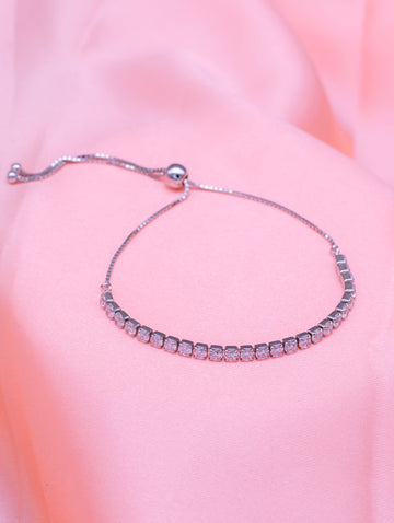 Silver Zircon Ladies Bracelet