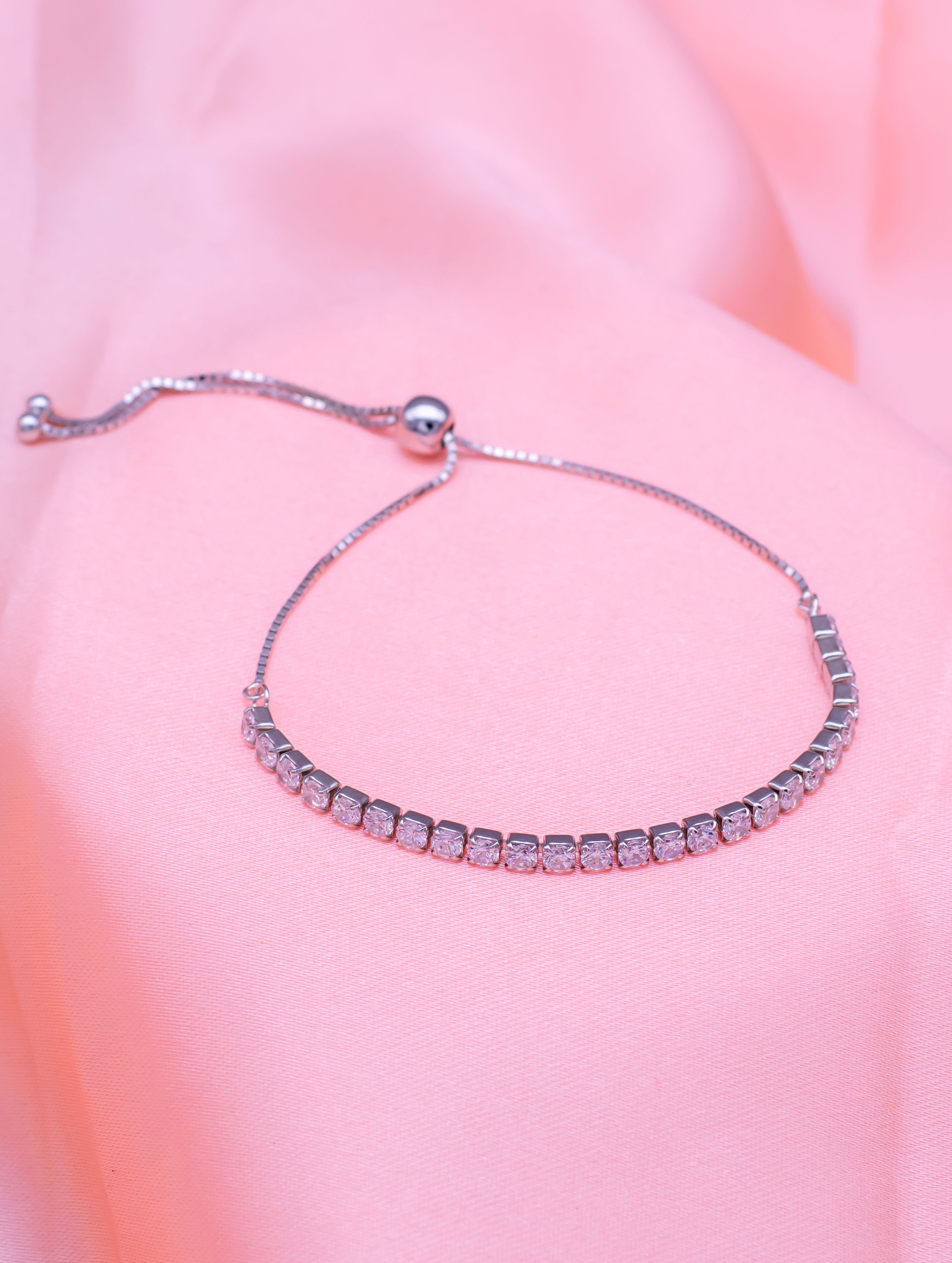 Silver Zircon Ladies Bracelet