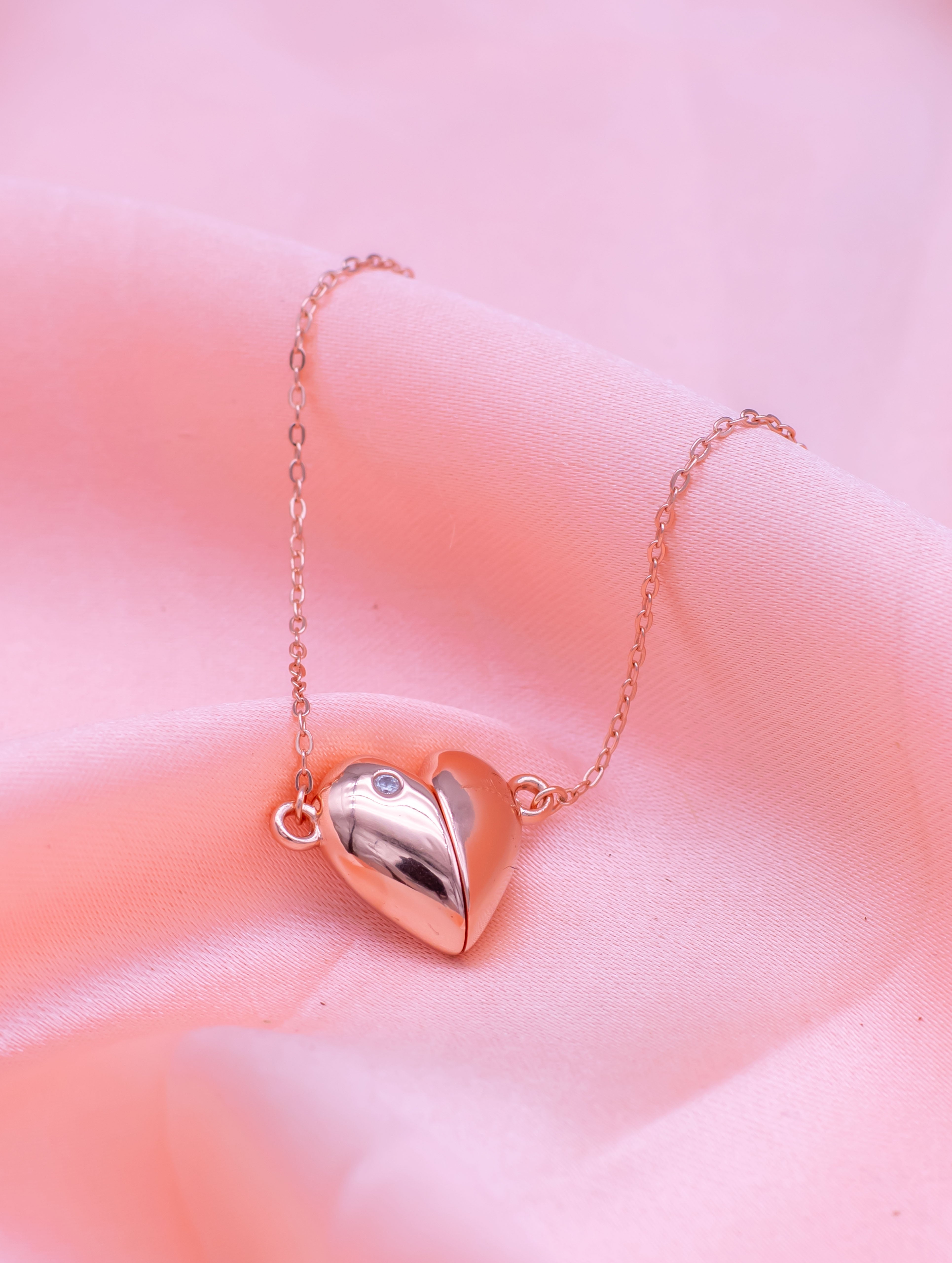 Rose Gold Magnetic Heart Chain