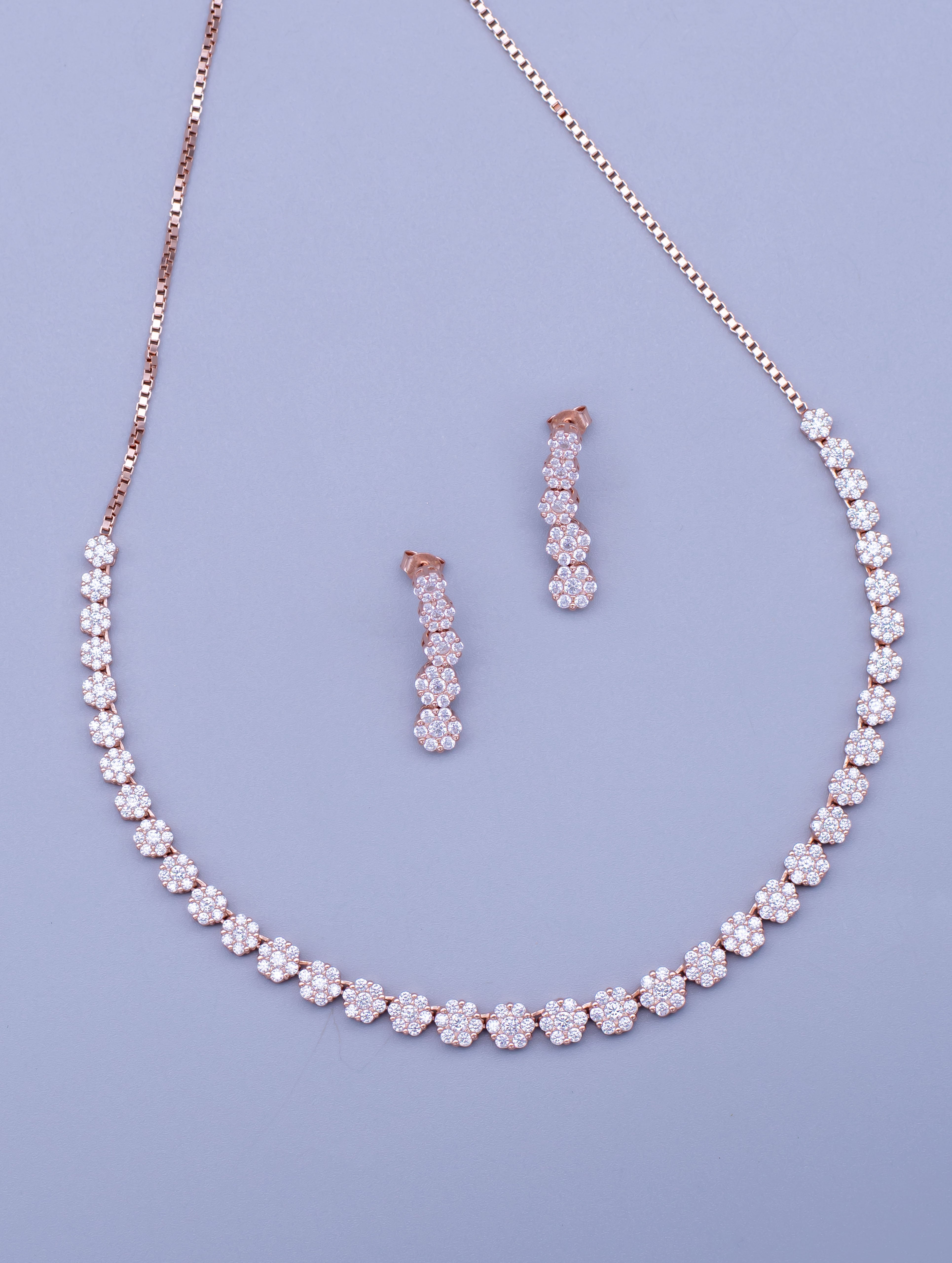 Silver Radiance Swarovski Zircon Necklace & Earrings Set