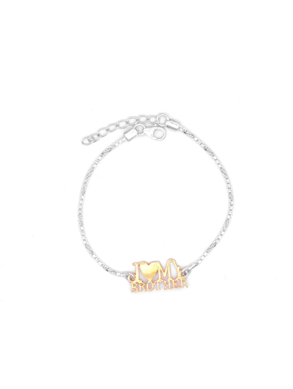 Premium Silver "I Love My Brother" Rakhi