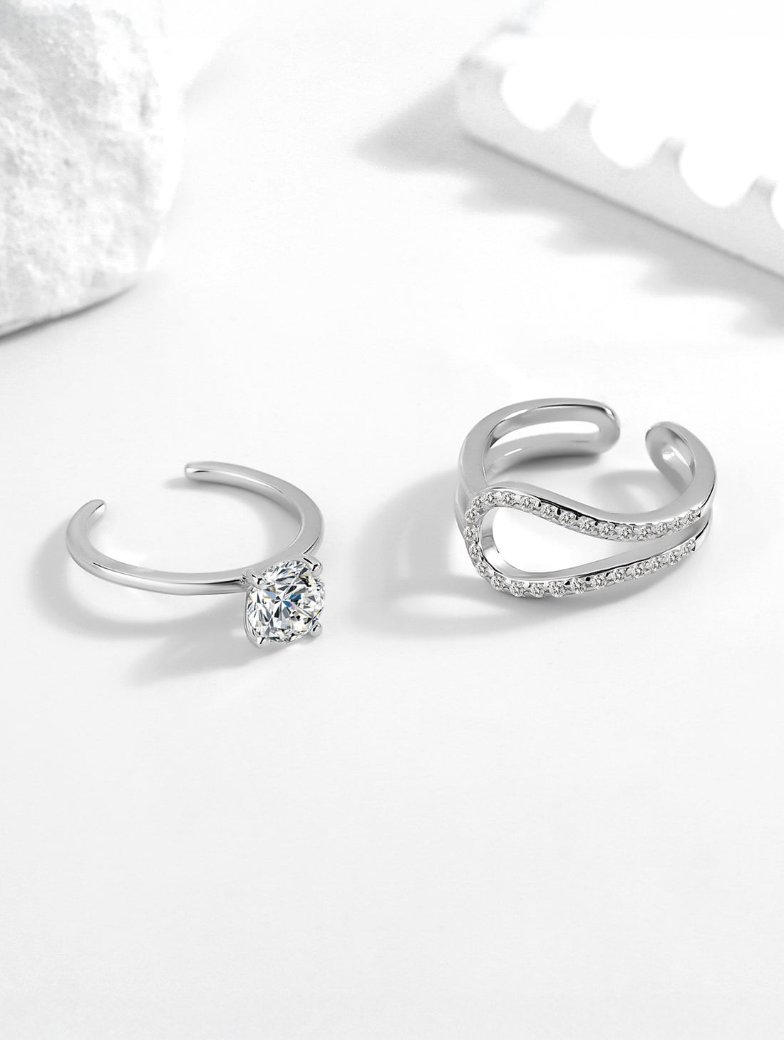 Solitaire & Zircon 2-in-1 Ring Set