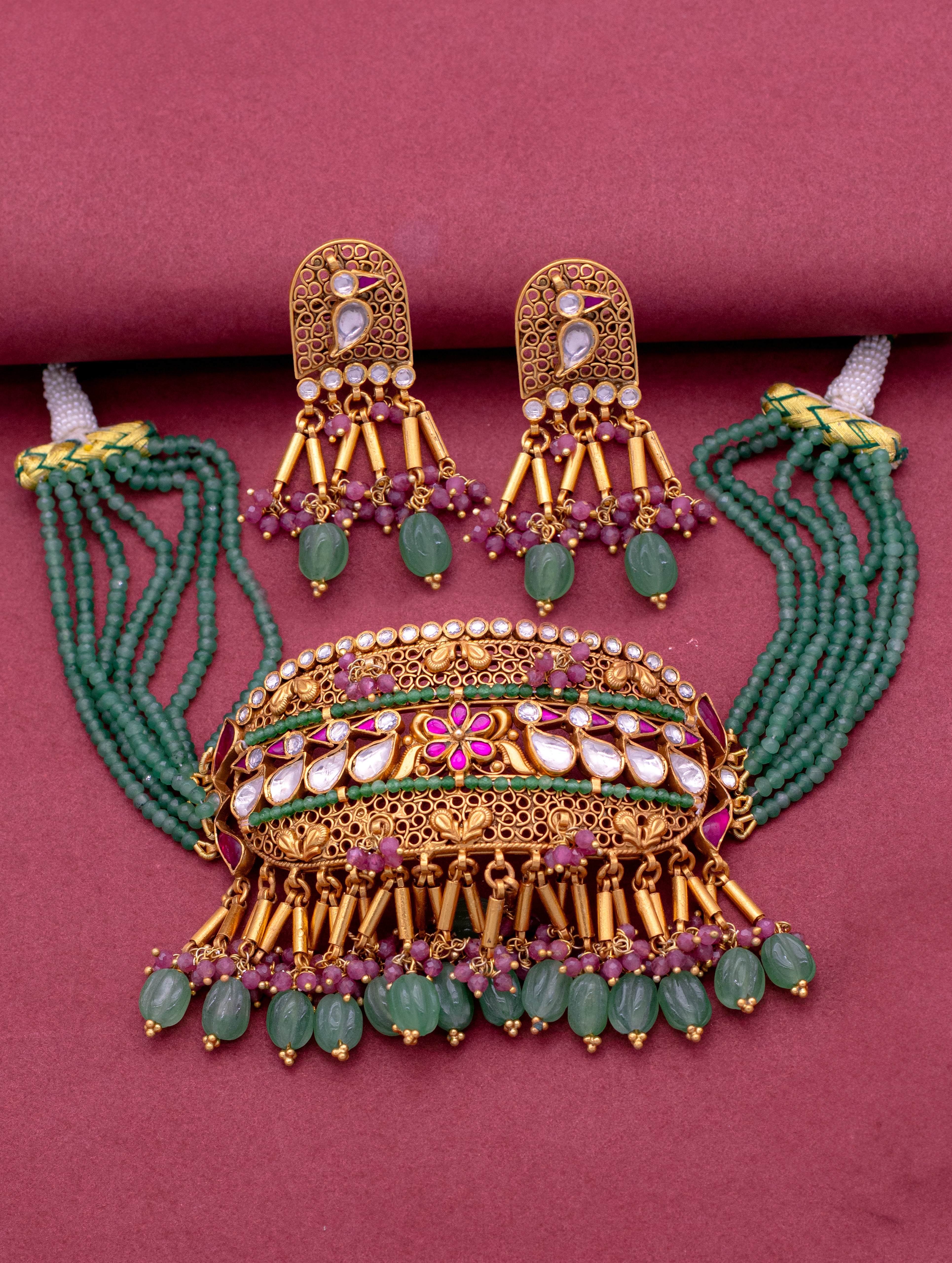 Regal Multicolor Kundan Necklace Set