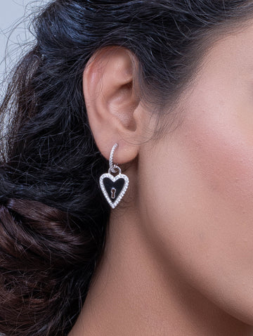 Unlock My Heart Enamel Earrings