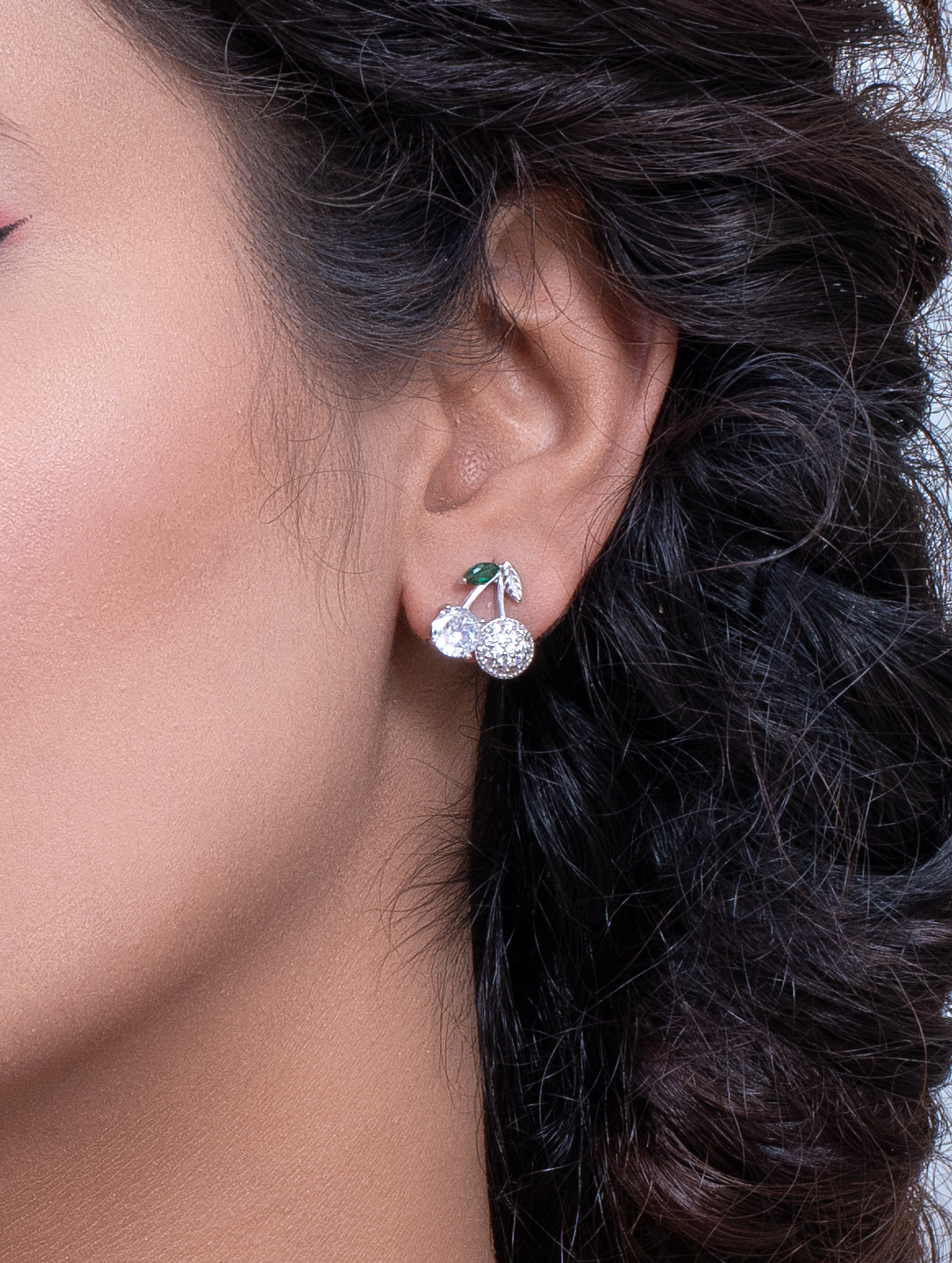 Radiant Dots Silver Swarovski Studs