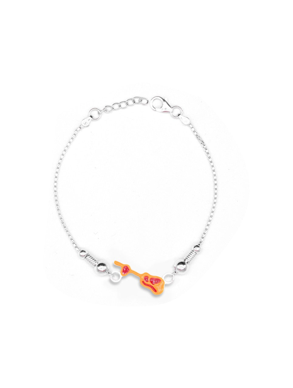 Silver Guitar Rakhi Bracelet