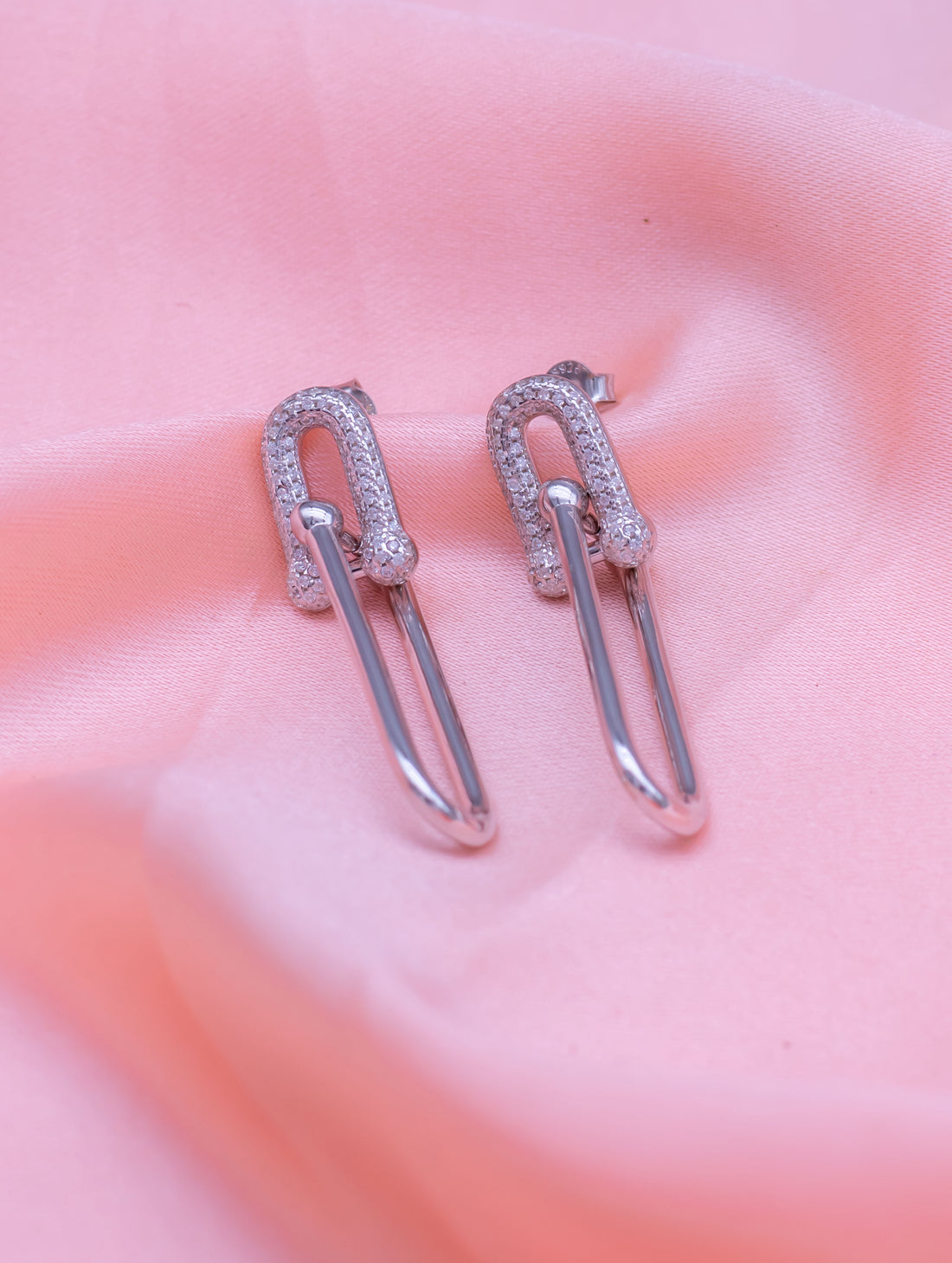 Safety Pin Drop Earrings