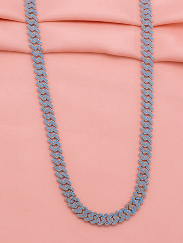 Blue Stone Cuban Link Gents Chain