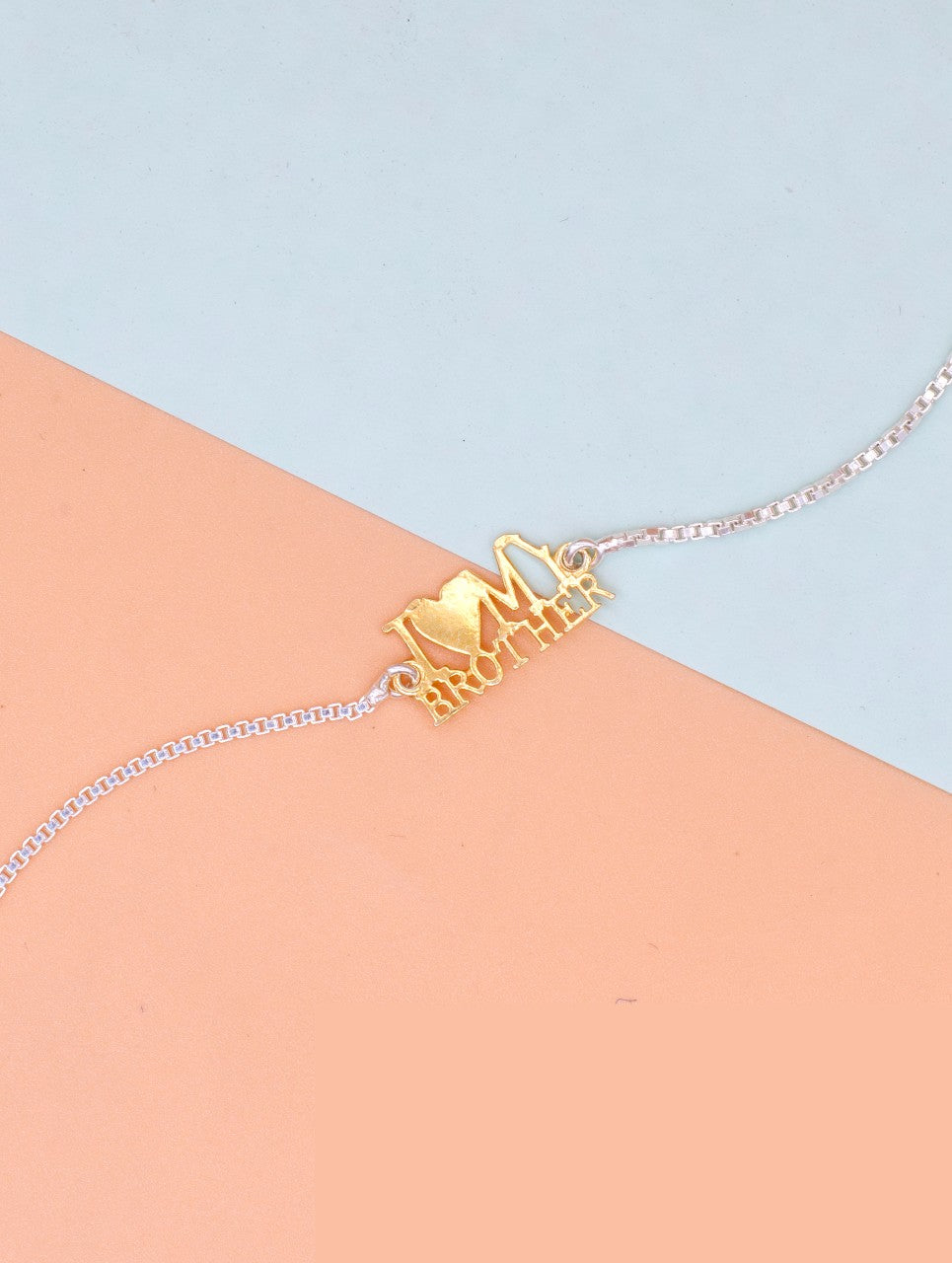 Premium Silver "I Love My Brother" Rakhi