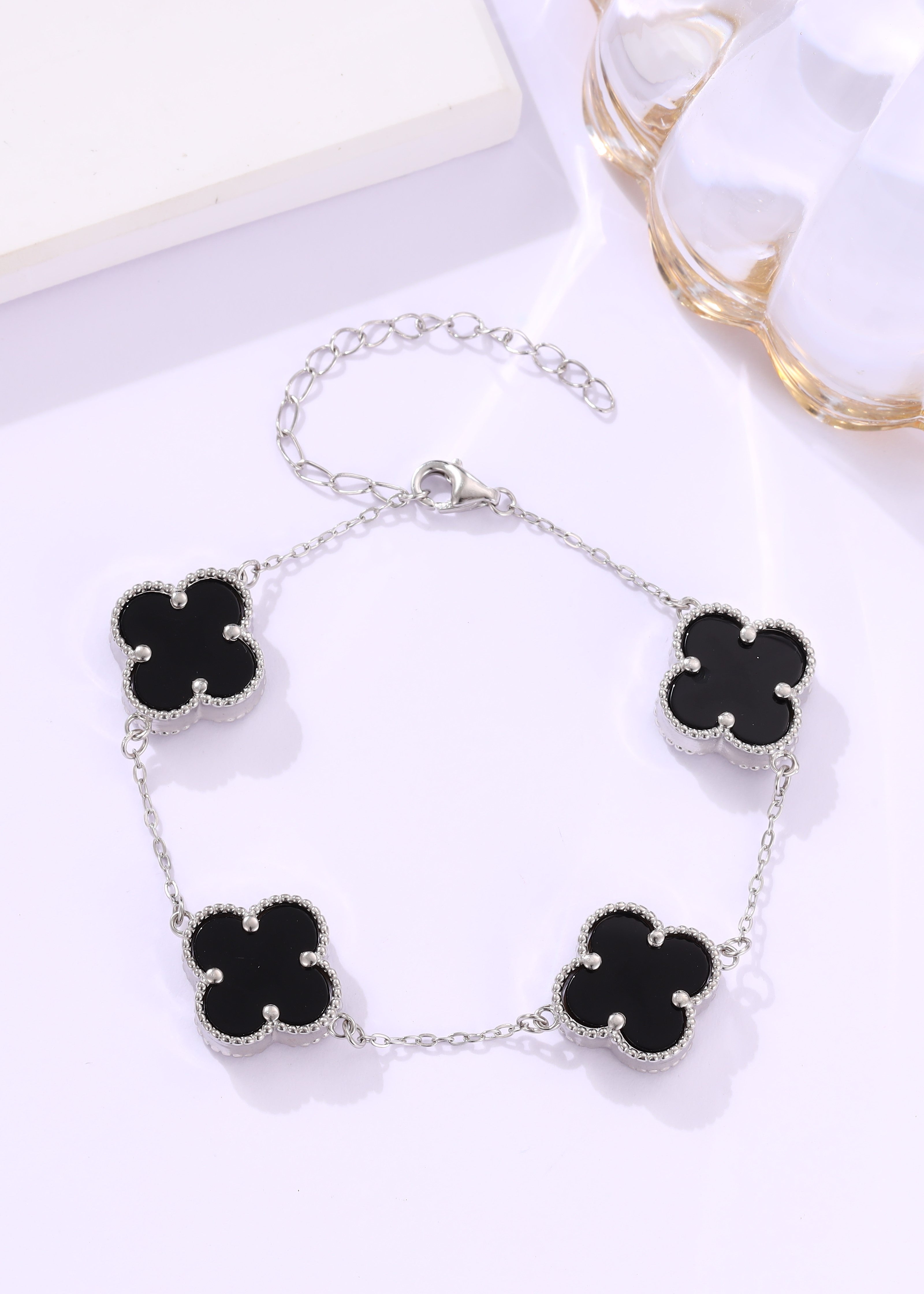 Mother of Pearl Inlay Silver Bracelet