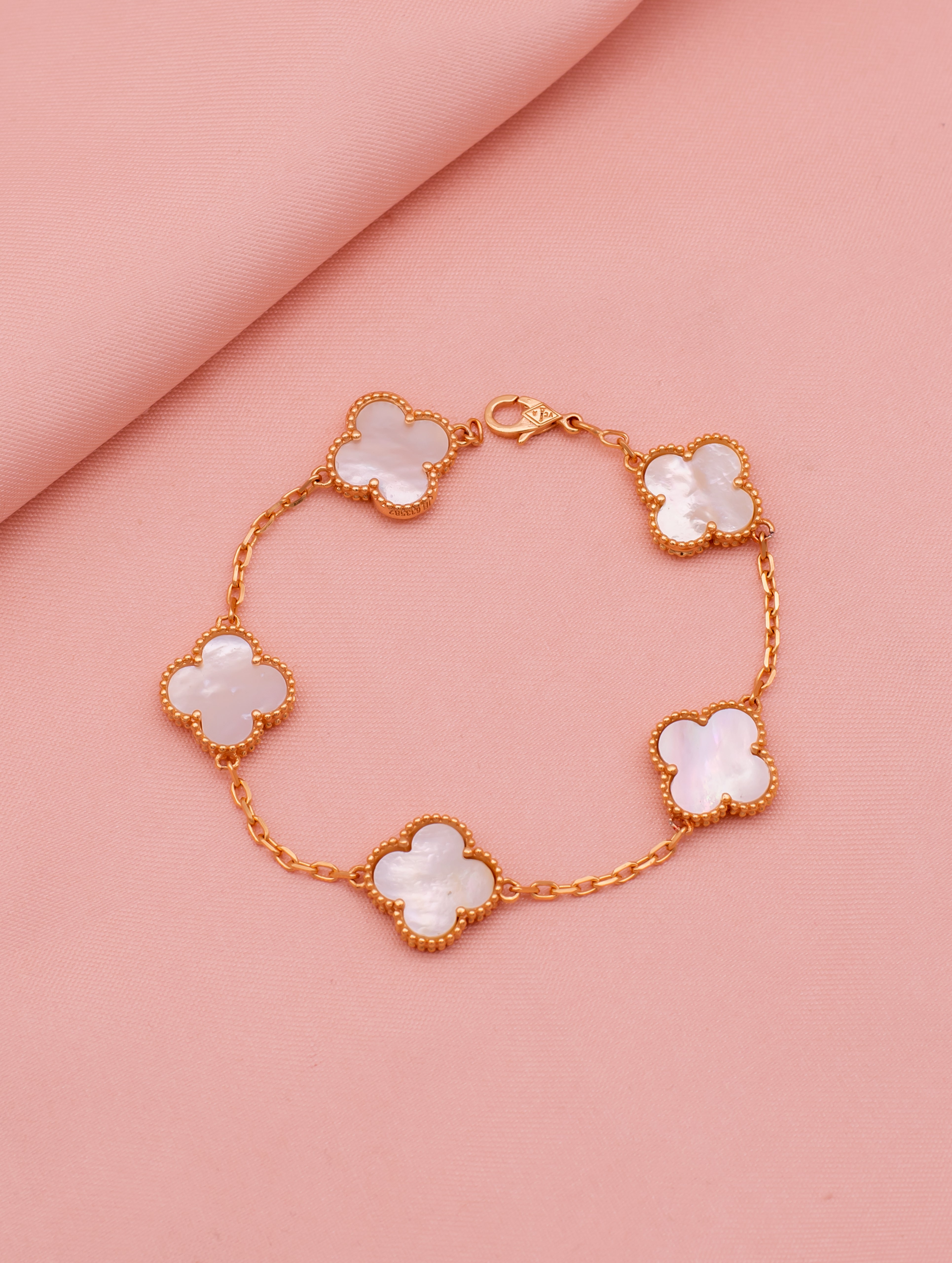 Gold-Tone Four-Leaf Clover Adjustable Bracelet