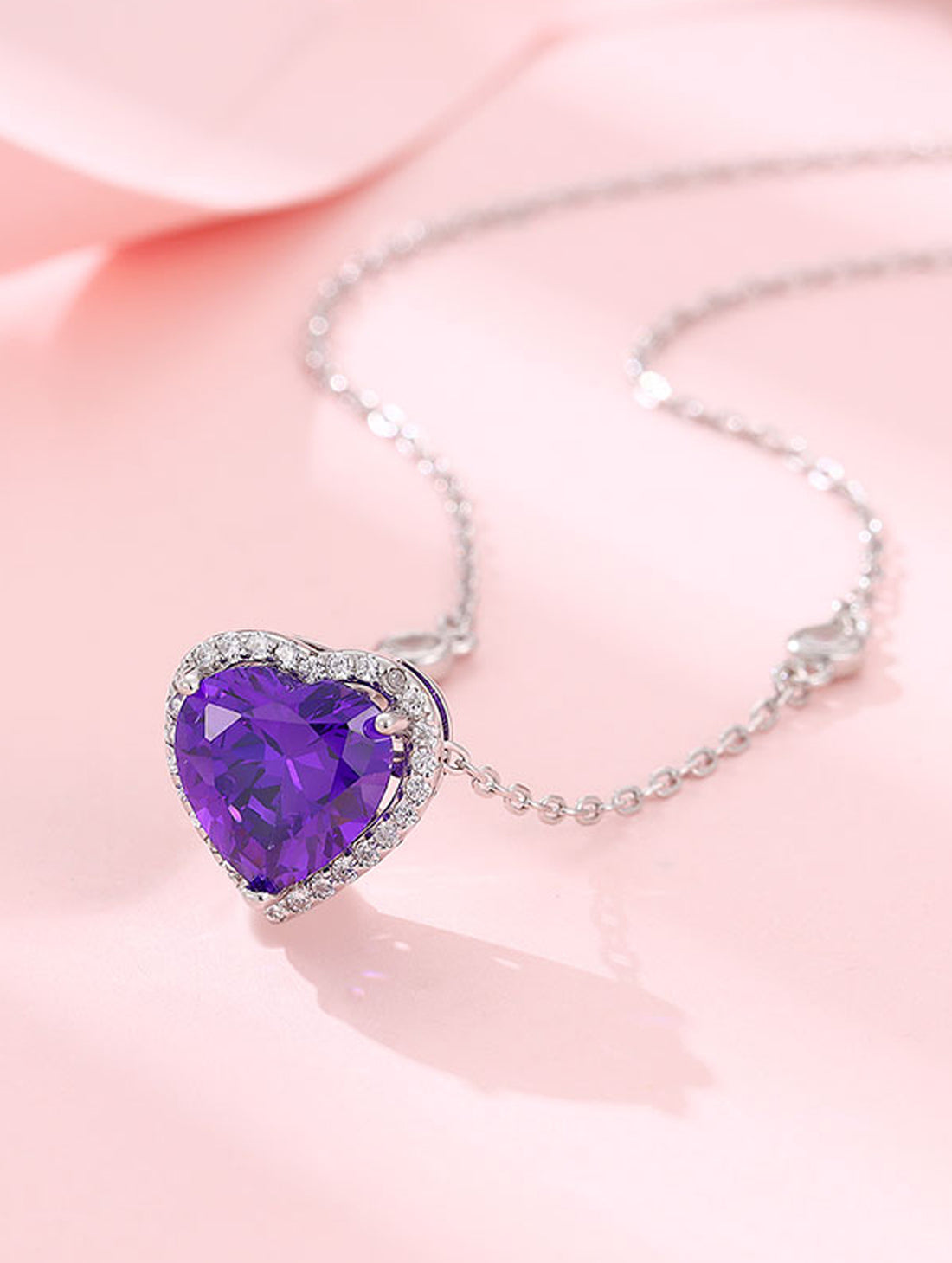 Heart Stone Silver Chain