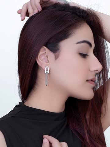 Safety Pin Drop Earrings