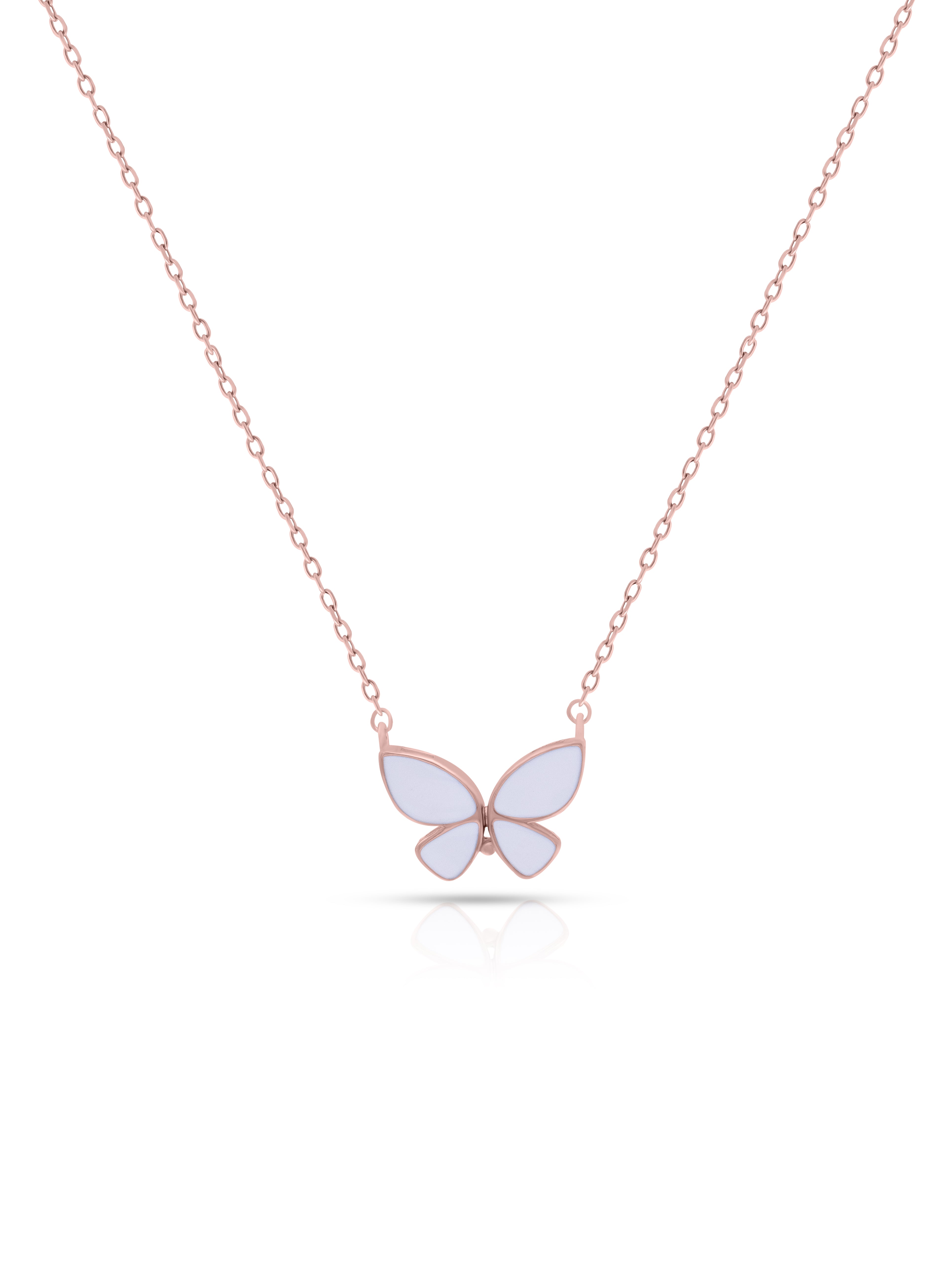 Enamel Butterfly Silver Chain
