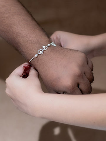 Premium Silver Bhai Rakhi – Rakshabandhan Special Alphabet Design