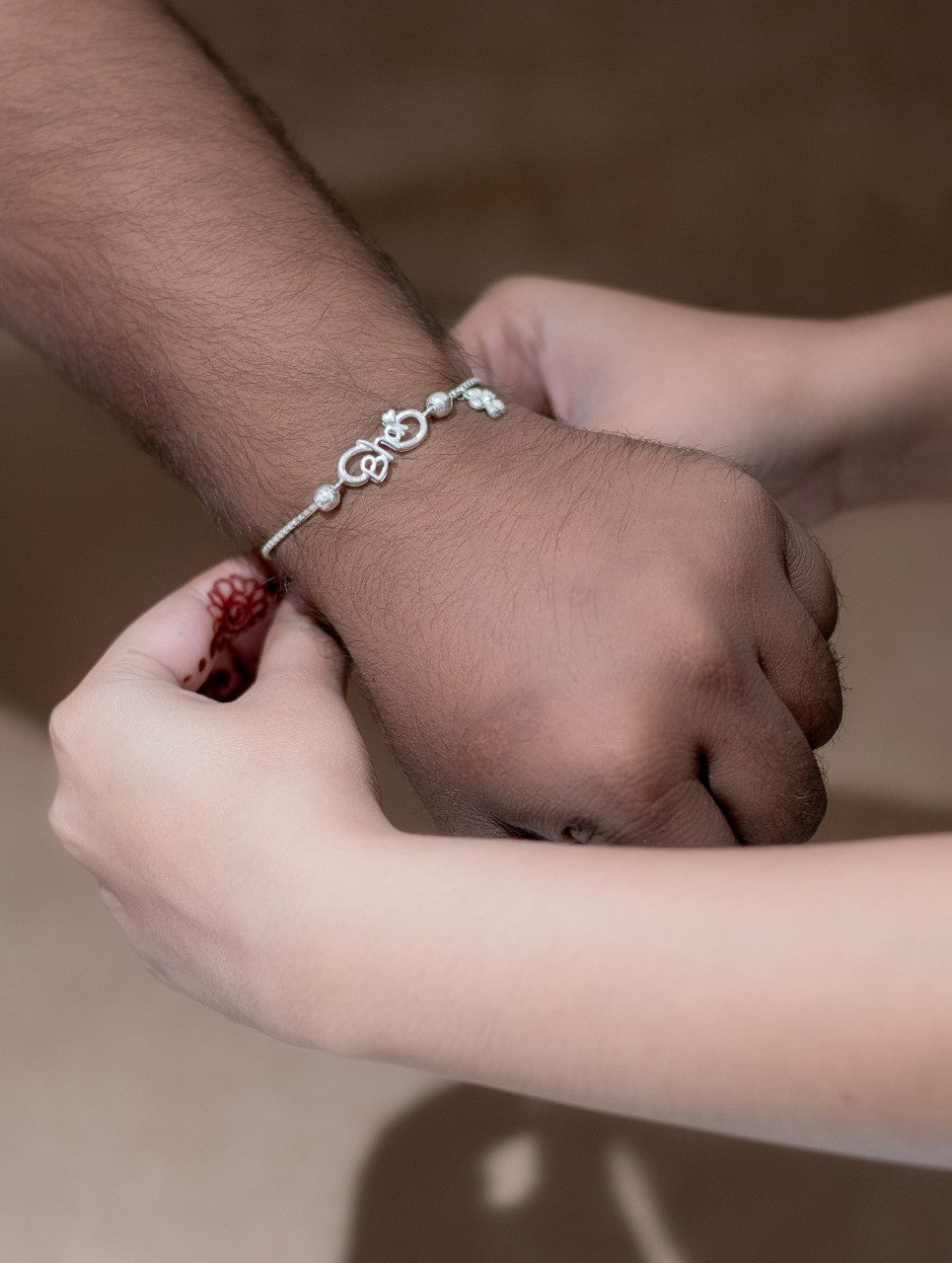 Premium Silver Bhai Rakhi – Rakshabandhan Special Alphabet Design