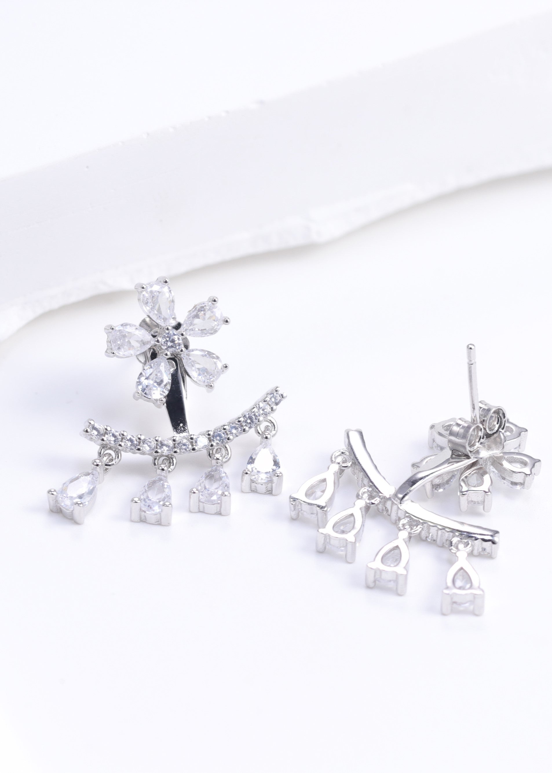 2 in 1 Flower Dangling Earrings
