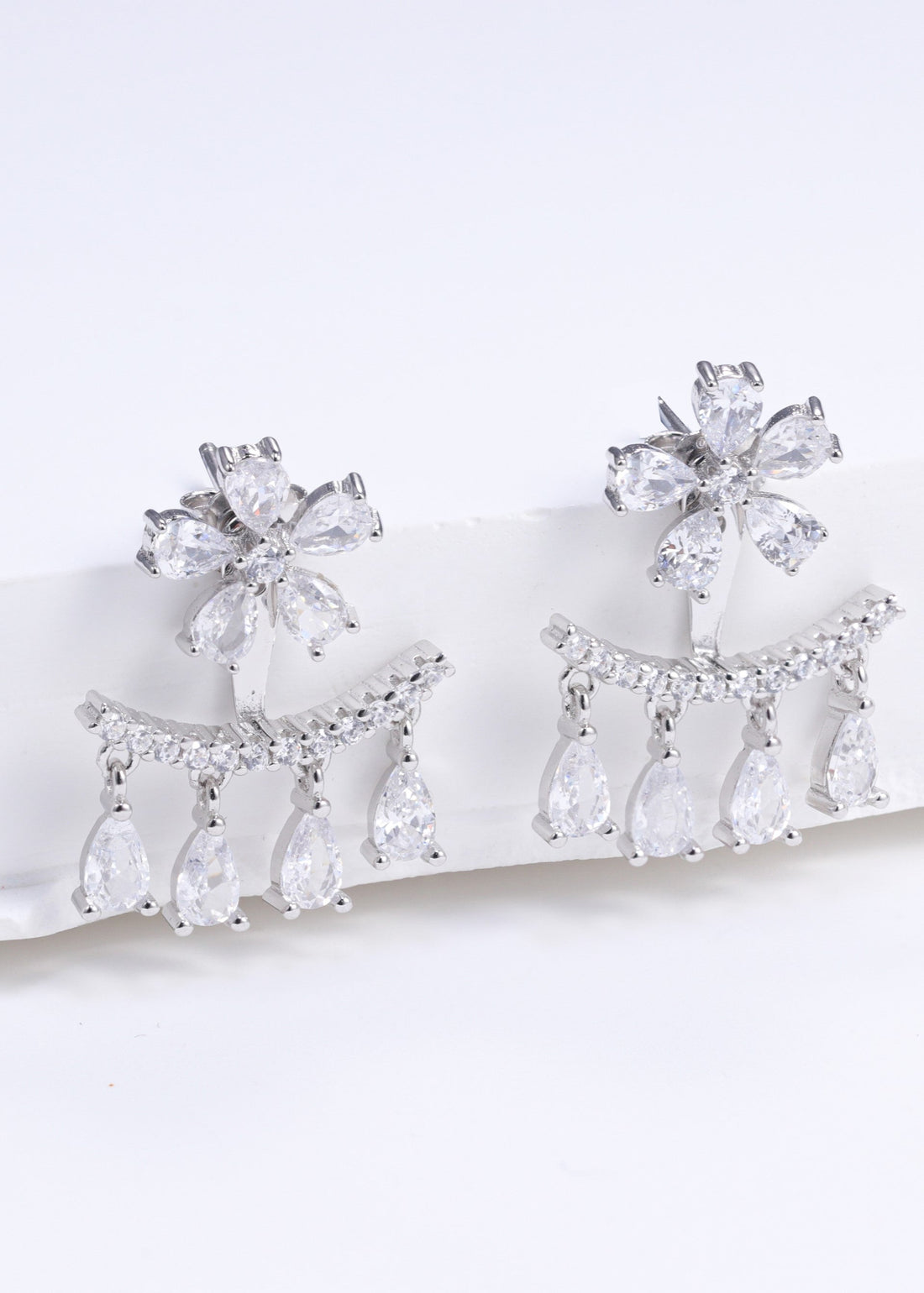 2 in 1 Flower Dangling Earrings