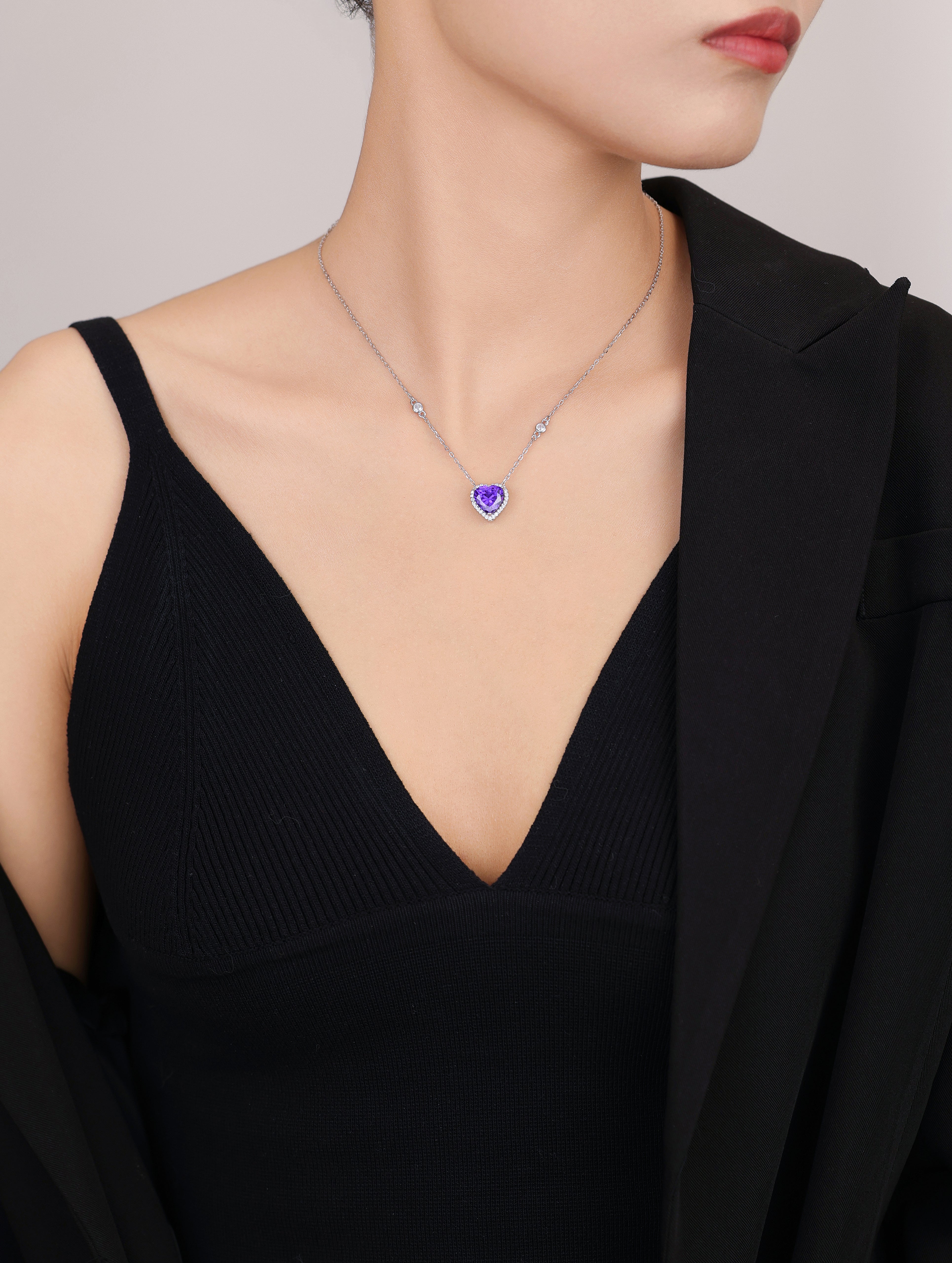 Heart Stone Silver Chain