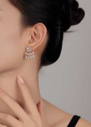 2 in 1 Flower Dangling Earrings