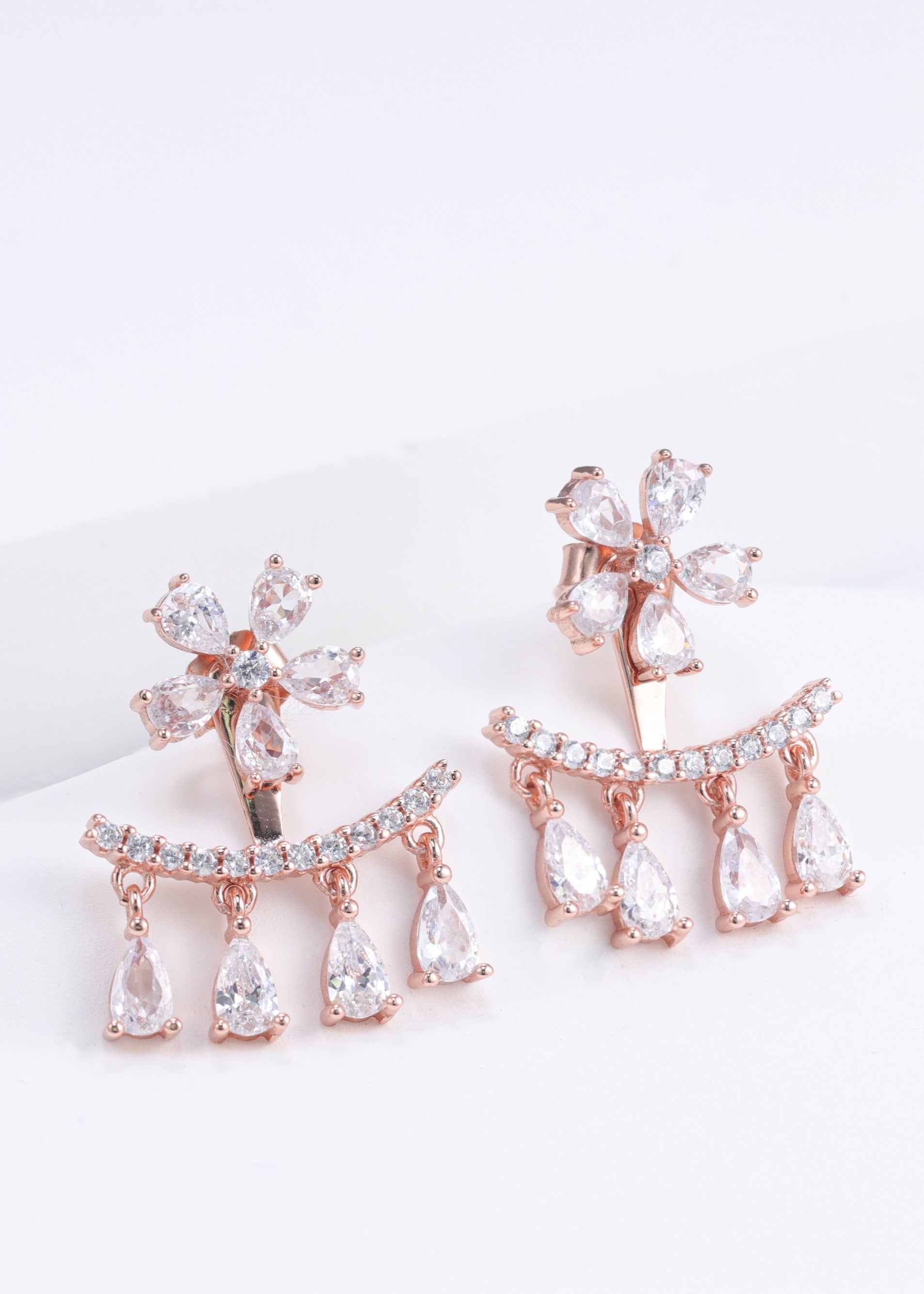2 in 1 Flower Dangling Earrings
