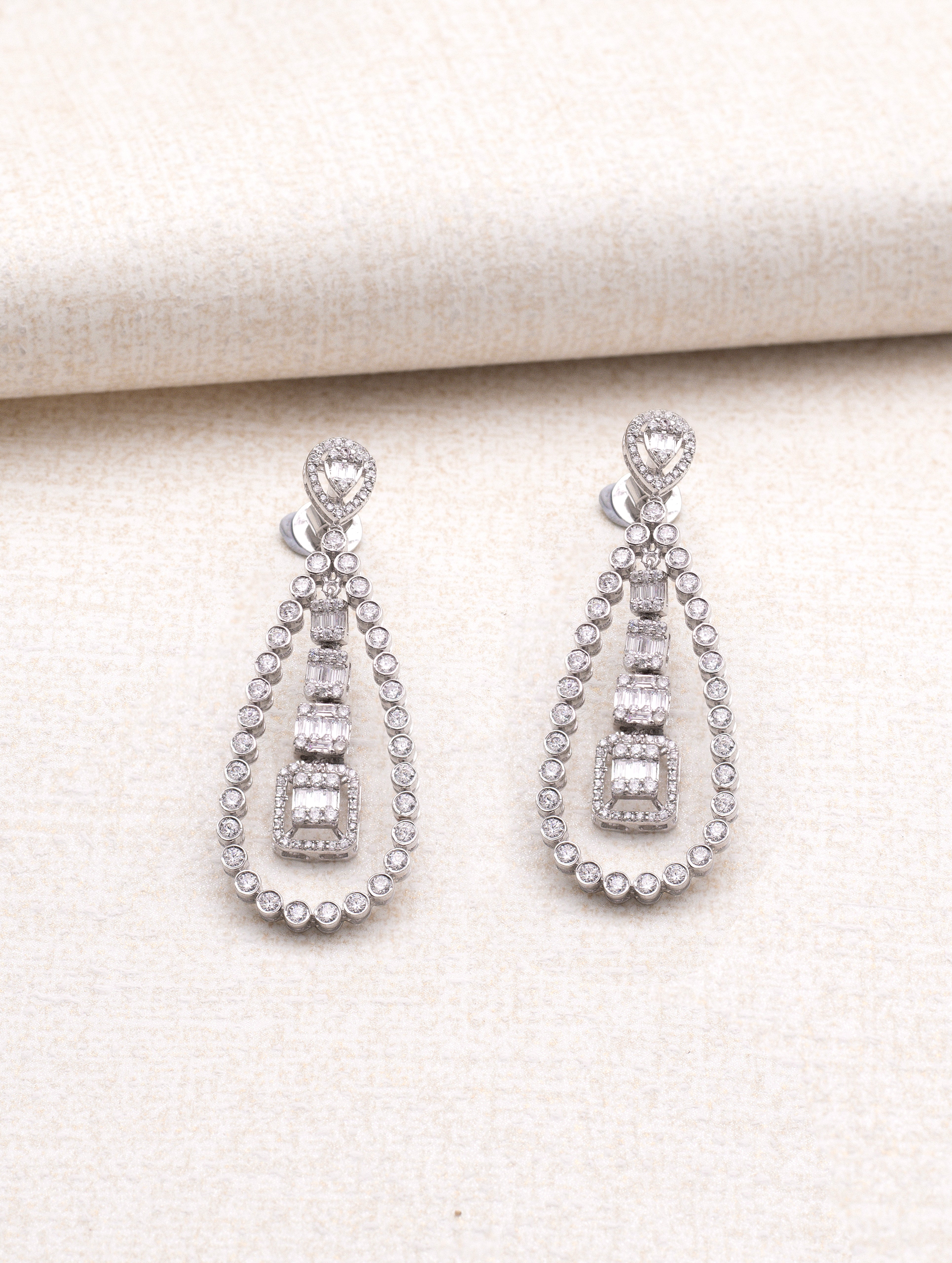 Radiant Sparkle 925 Silver Swarovski Zircon Danglers