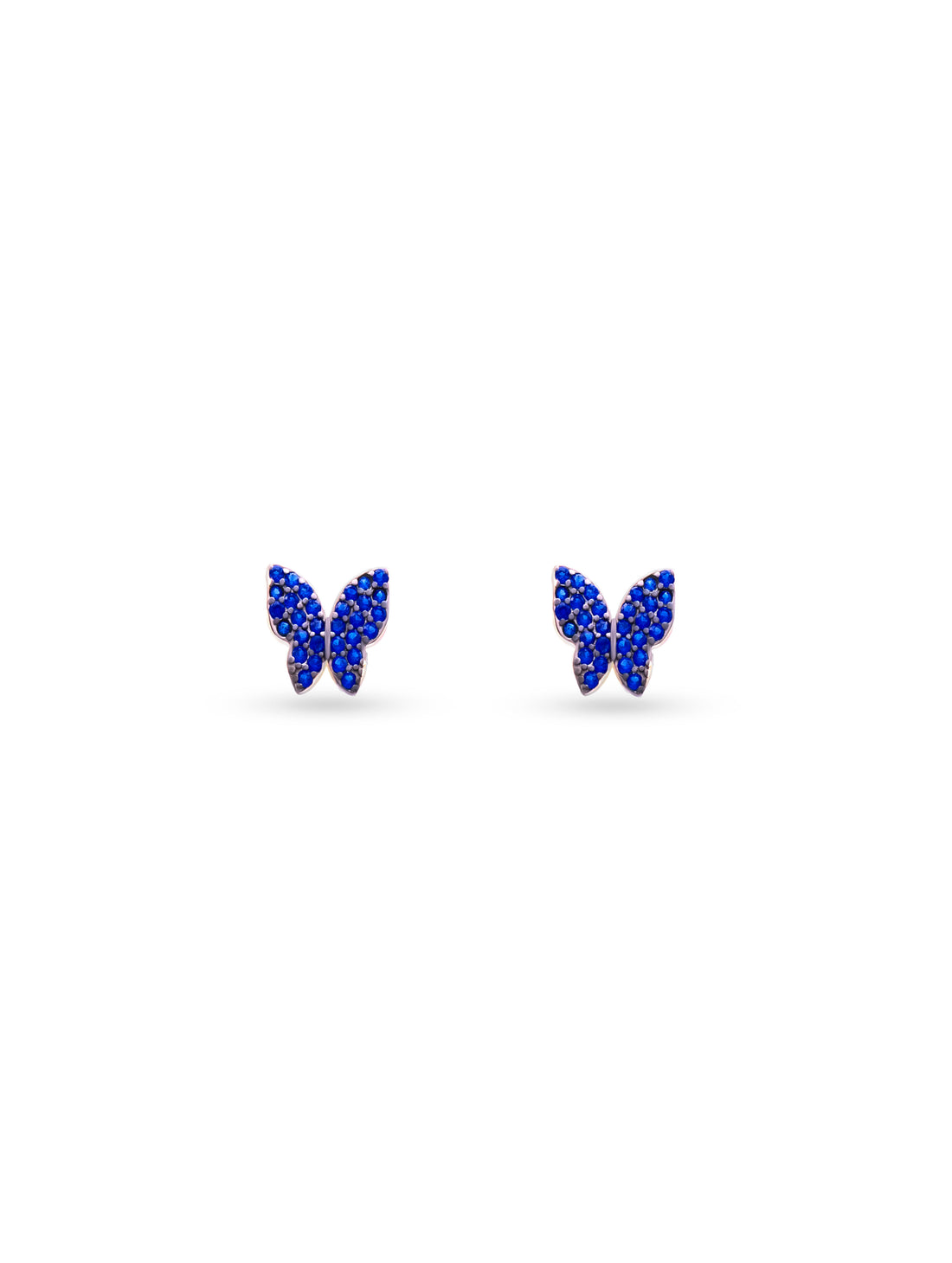Rose Gold Blue Butterfly Earrings
