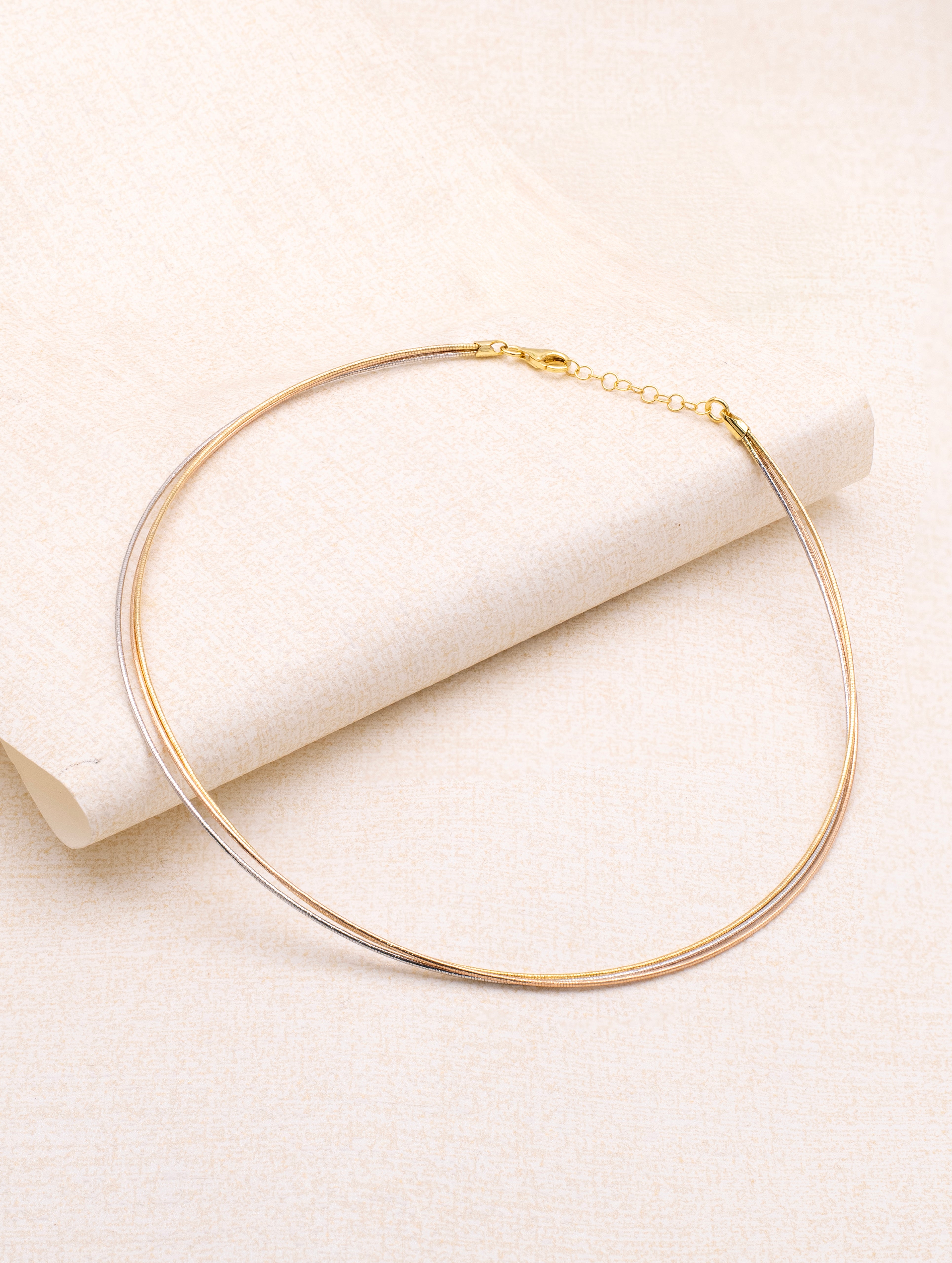 Elegant Three-Layer 925 Silver Chain with Polished Finish