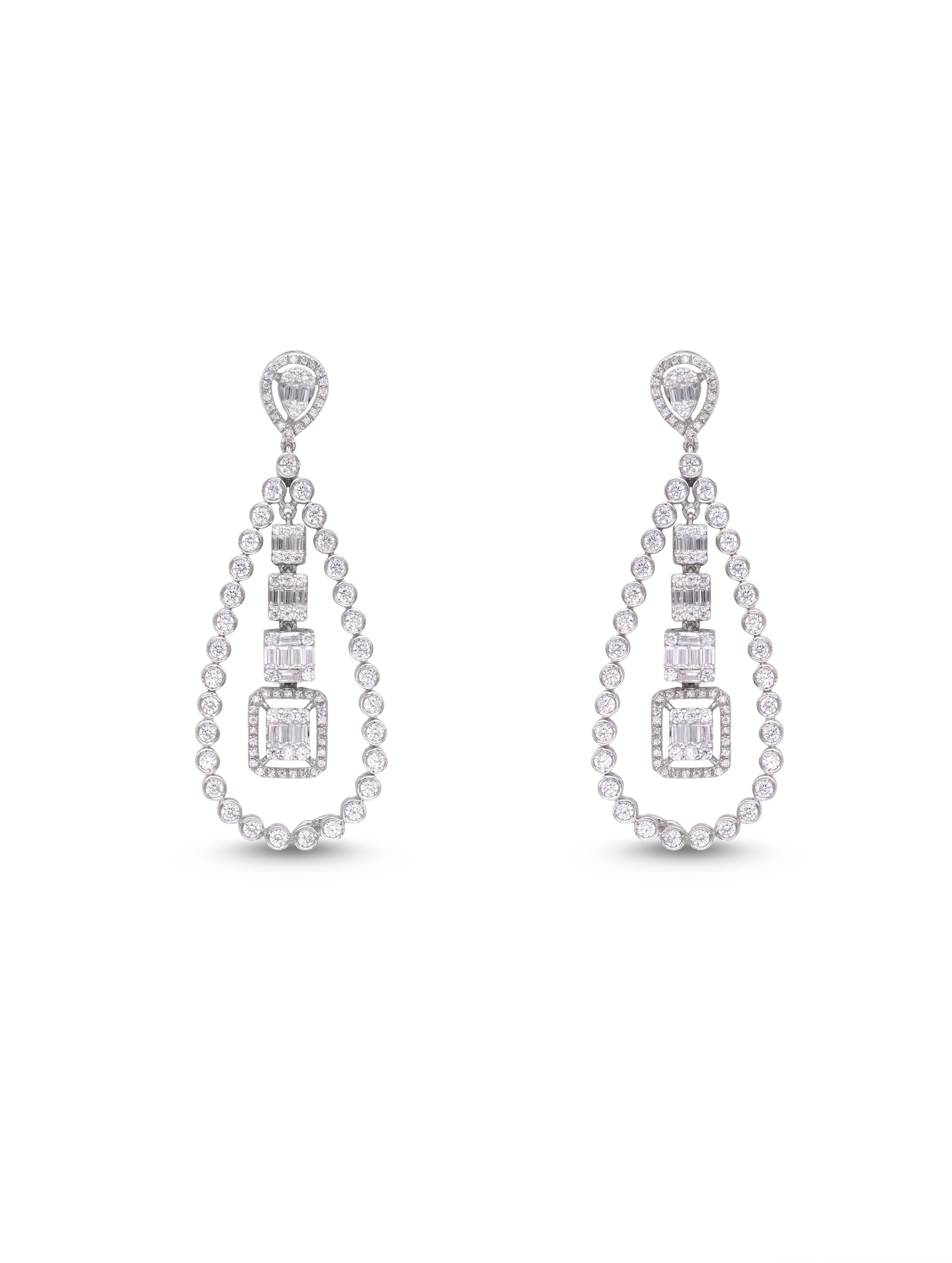Radiant Sparkle 925 Silver Swarovski Zircon Danglers