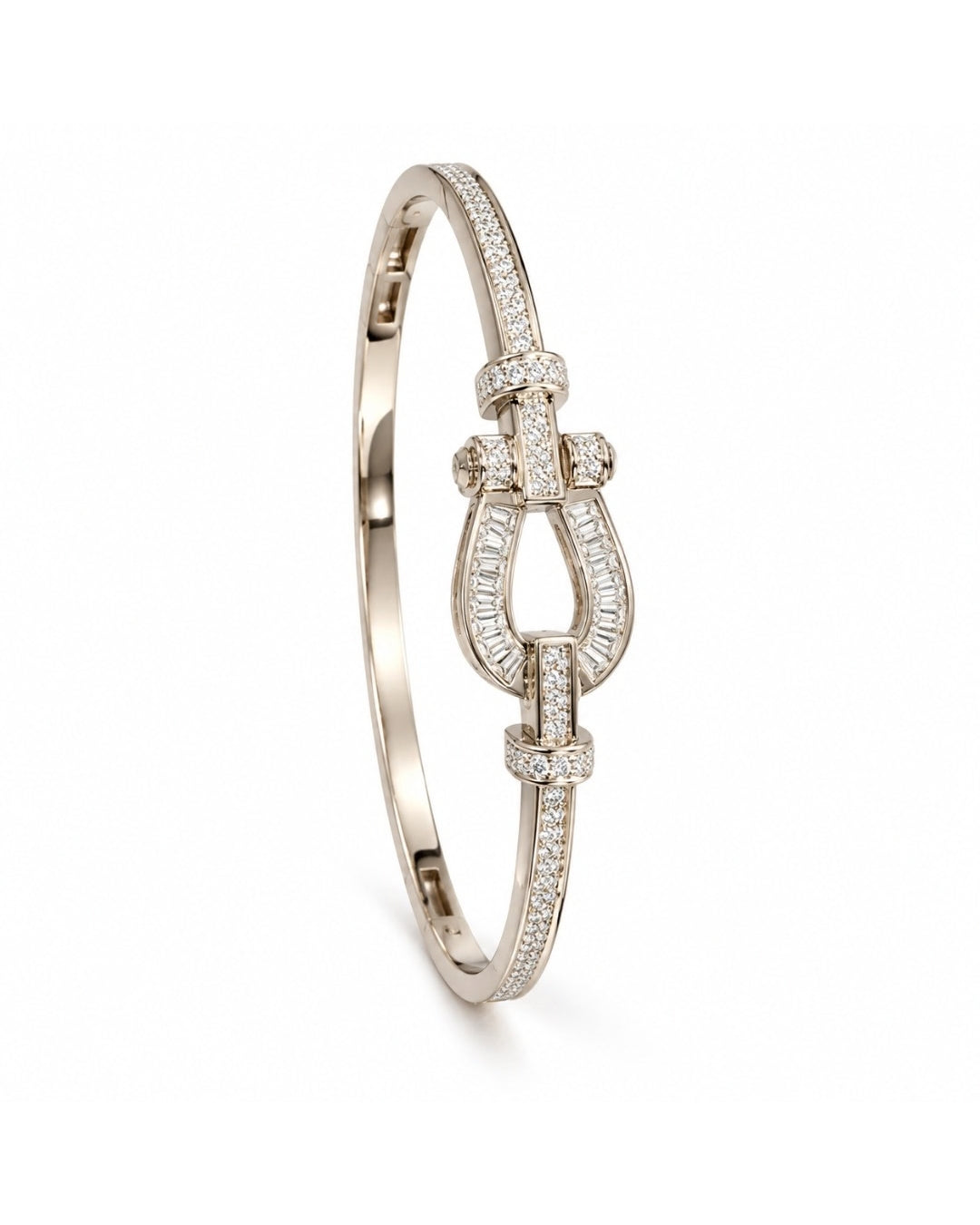 Baguette Buckle Pave Bangle