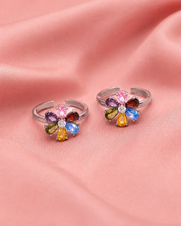 Five-Petal Blossom Toe Ring — Assorted Colourways