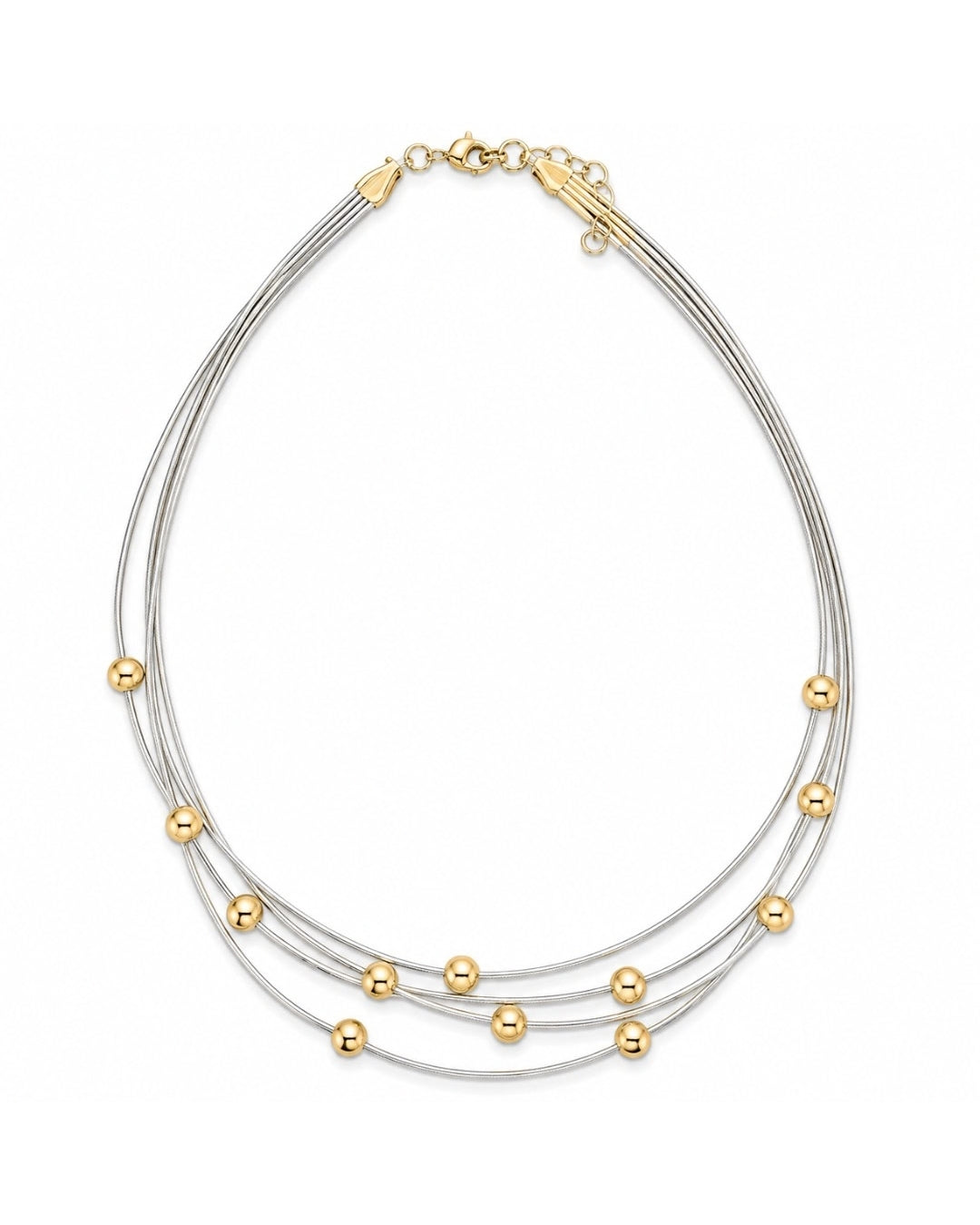 Floating Bead Multi-Strand Wire Necklace