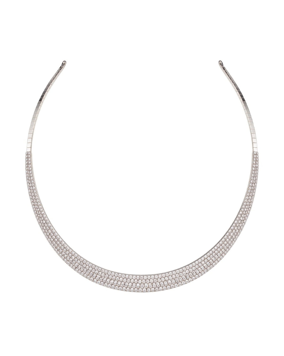 Graduated Pave Silver Collar